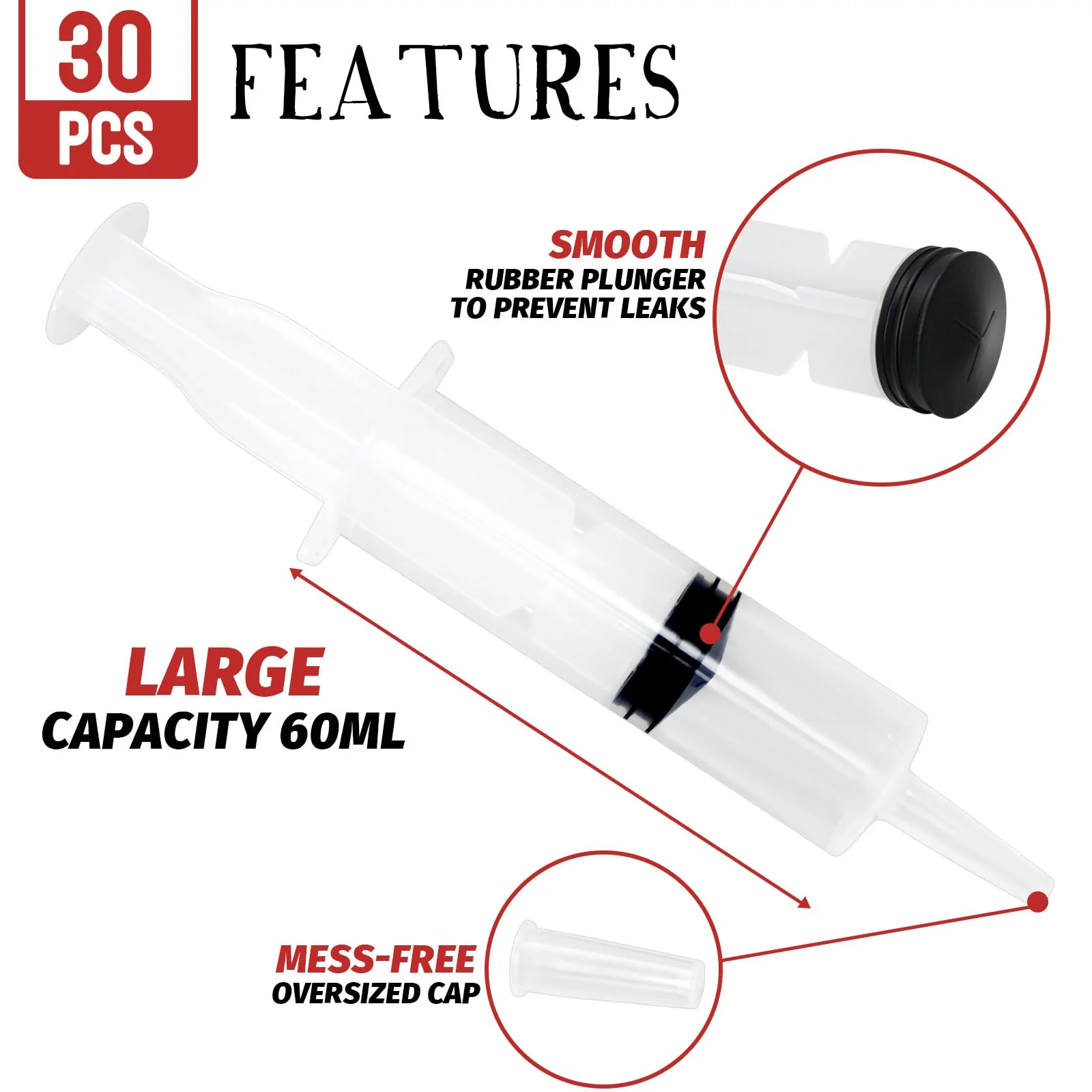 30 Pack Party Jello Shot Syringes - 2 oz Plastic Syringes for Jello Shots, Reusable for Halloween, Christmas, Thanksgiving Party Favors - Image 7