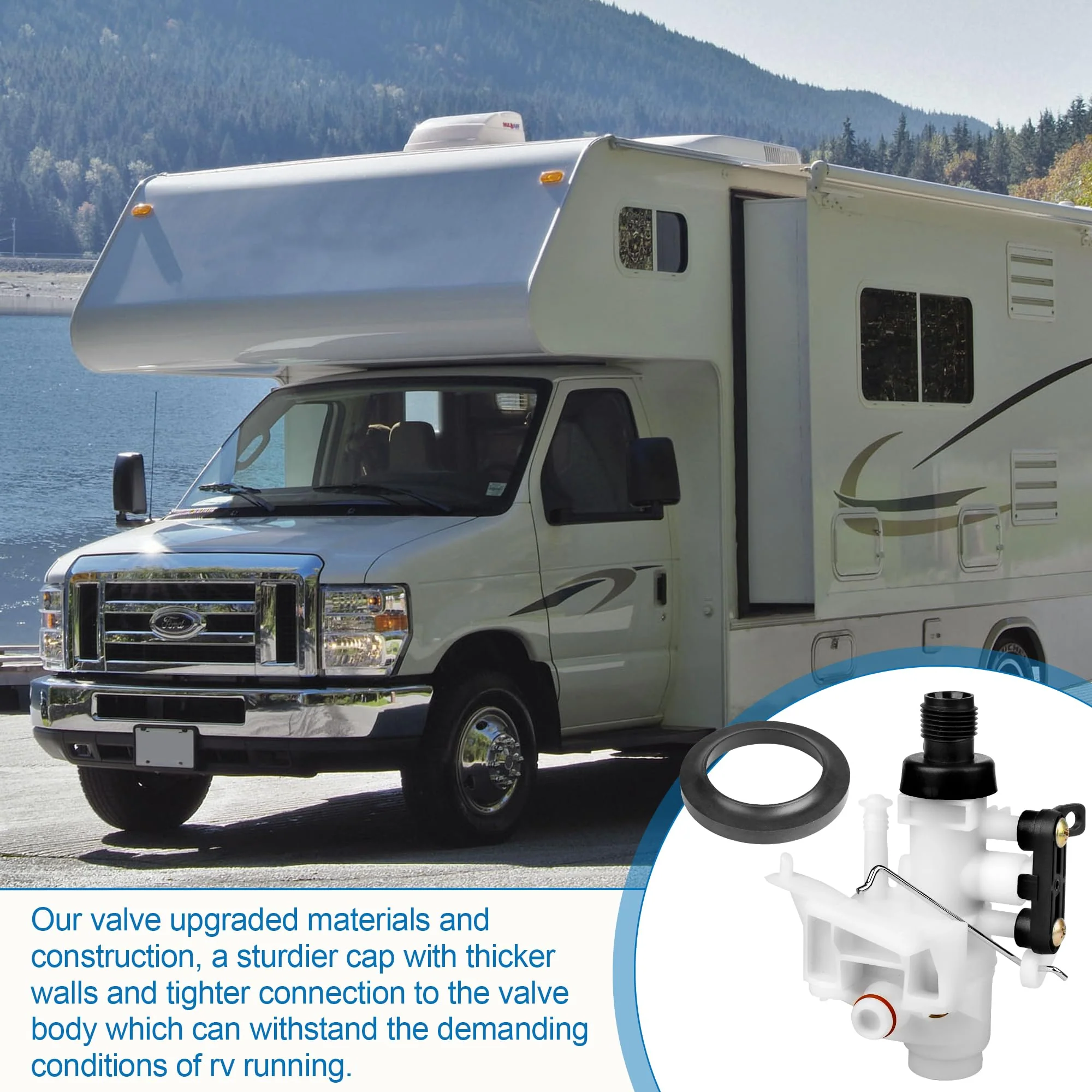 31705 RV Toilet Water Valve Kit for Thetford Aqua-Magic V Toilets, RV Toilet Valve fits All Aqua Magic V High and Low Toilet Models 31688 31687, RV Toilet Parts - Image 2