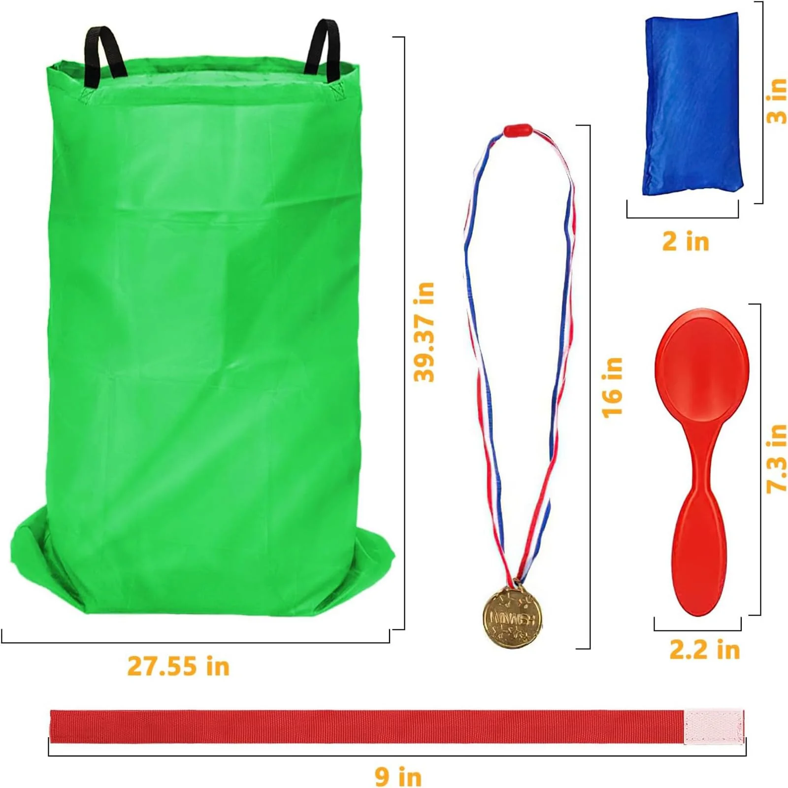 32 Pcs Outdoor Games Potato Sack Race Bags for Kids Adults, Bean Bag Toss Game, 3 Legged Race Bands, Egg Spoon Relay Race Game, Carnival Outside Yard Lawn Games for Easter Christmas Birthday Party - Image 3