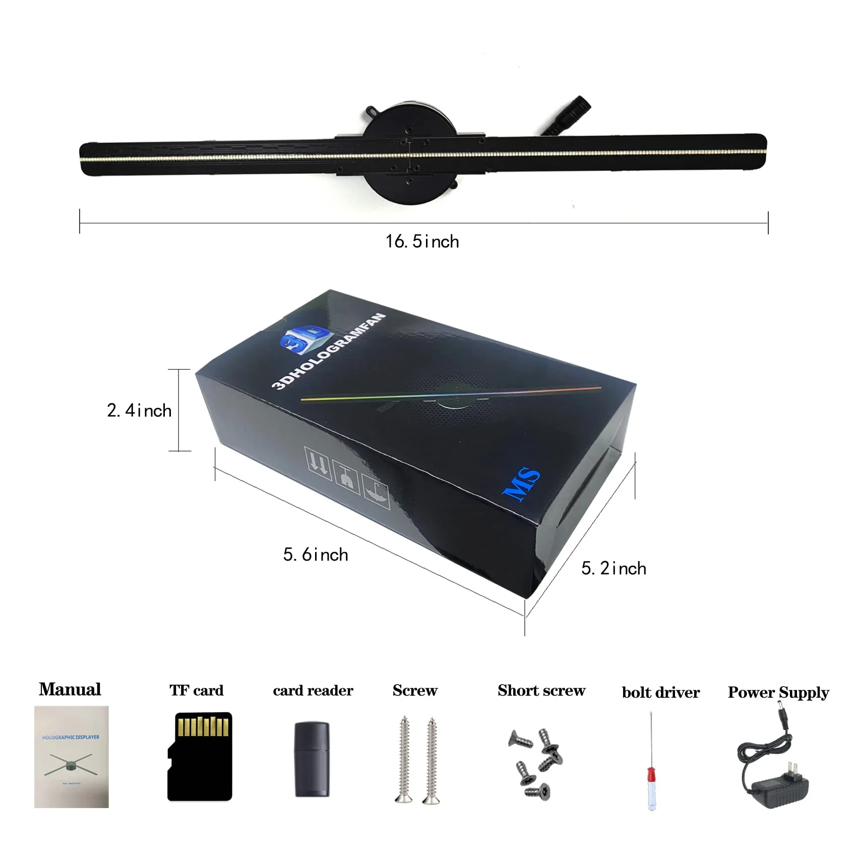 3D Hologram Fan,42cm Christmas Tree HD LED 16.5-inch Holographic Fan Projector WiFi with 700 Library Video,Animated Holographic Display for Business Stores - Image 5