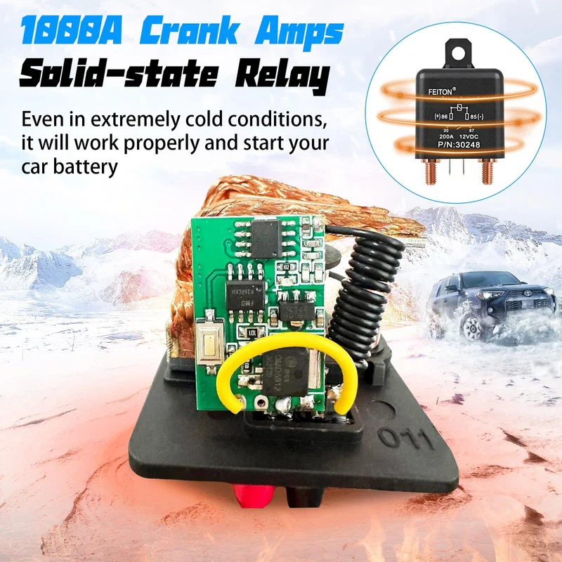 3rd Generation 200A Remote Battery Disconnect Switch DC12V Battery Cut Off Switch Heavy Duty Car Battery Kill Switch for RV Truck Wireless Anti-Theft Prevent Battery Drain(1000A Starting Current) - Image 3