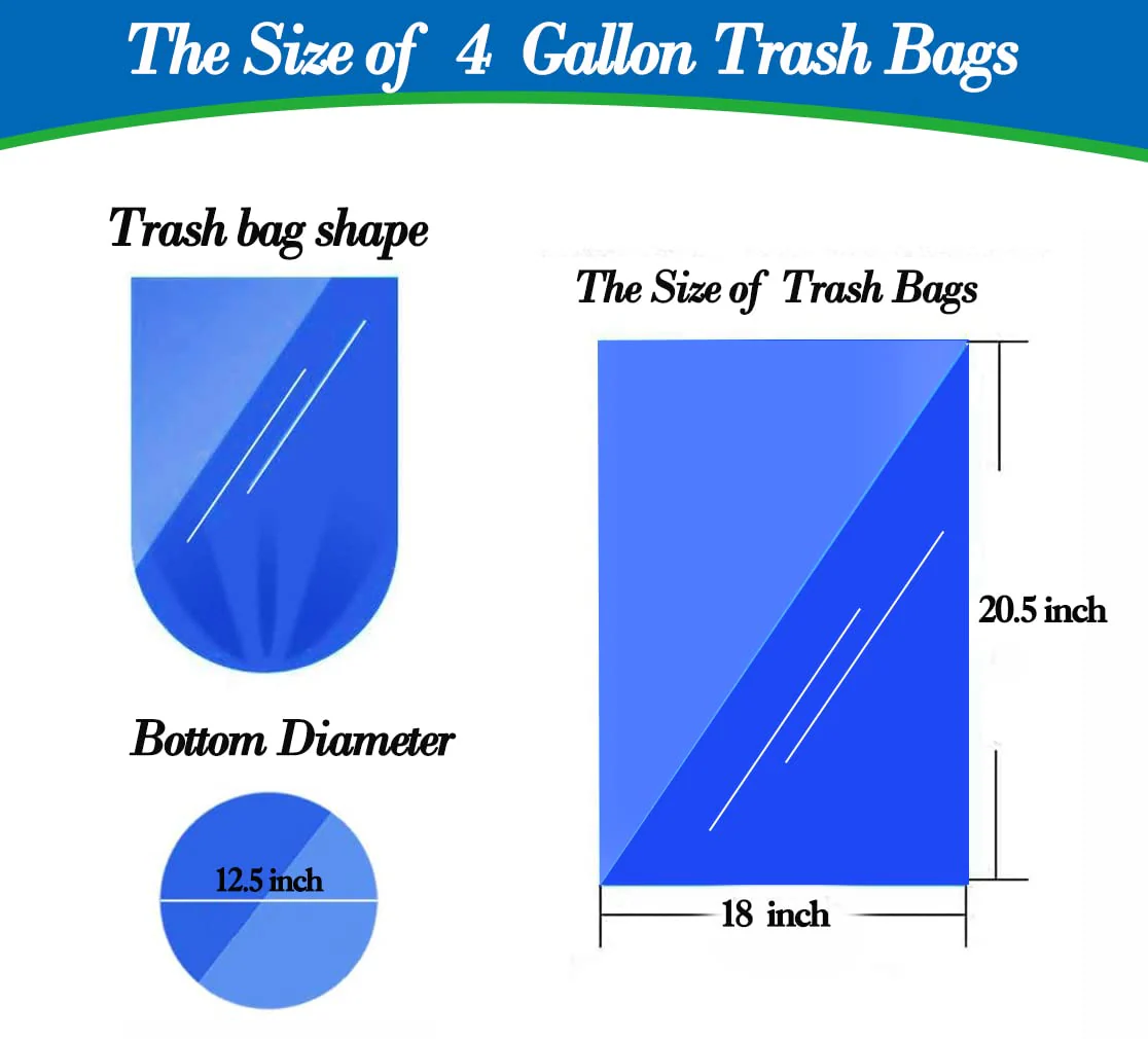 4 Gallon Small Garbage Bags 250 Counts,Trash Bag Bin Liners, 12-15 Liters Bin Bags Wastebasket Bags for home office kitchen Trash Can,Bathroom,Bedroom 5 Color - Image 6