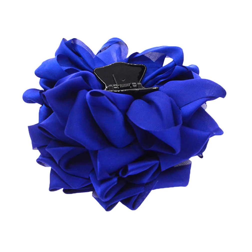 4 Pcs Large Silk Flower Bow Hair Claw Jaw Clips For Women Hair clamps - Image 4