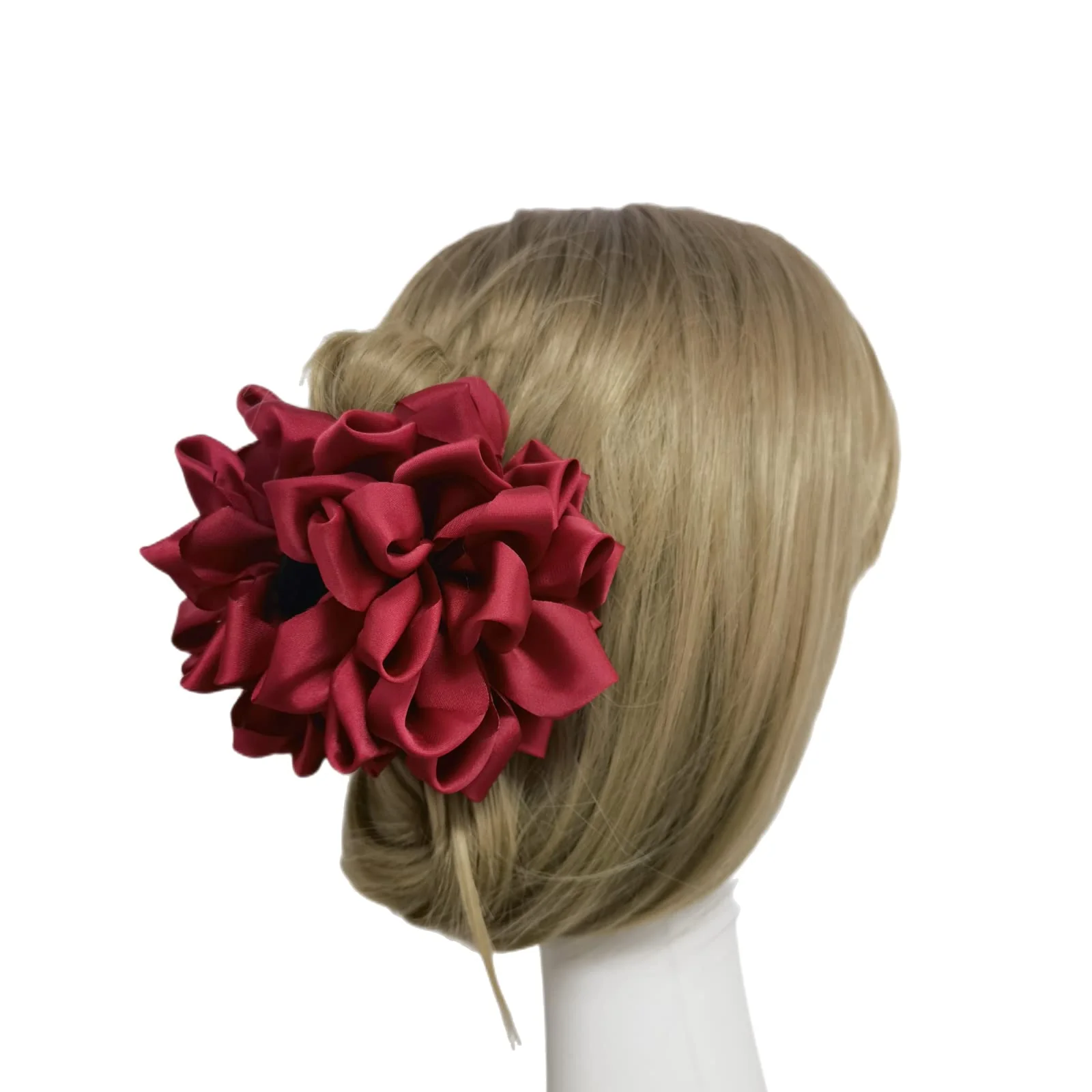 4 Pcs Large Silk Flower Bow Hair Claw Jaw Clips For Women Hair clamps - Image 7