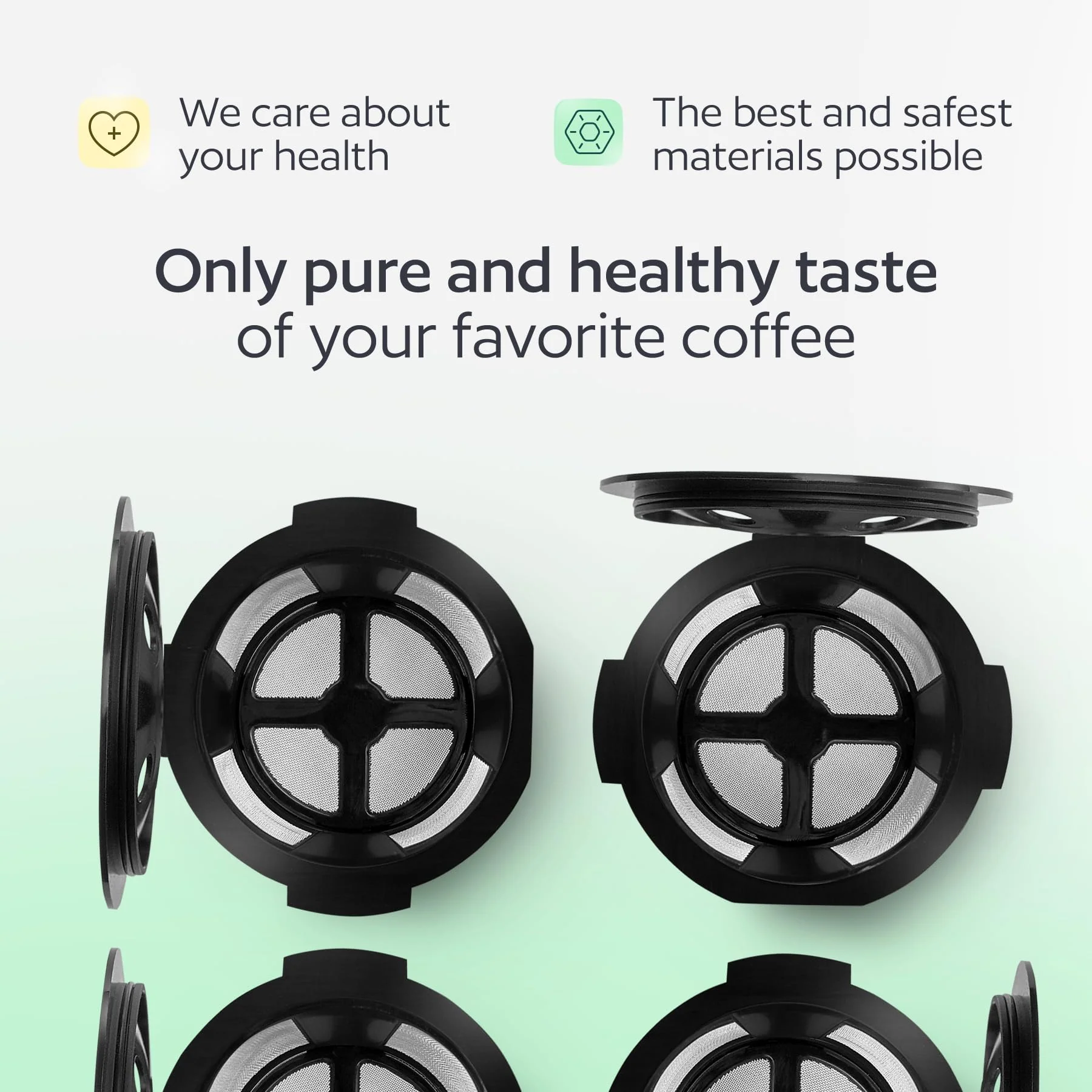 4 Reusable K Cups for Keurig K Supreme, K Supreme Plus, K Slim with Multistream Technology, K-Duo Hot & Iced Single Serve (Gen 2) - 4 Black Refillable Kcups Coffee Filters for Keurig Coffee Makers - Image 4