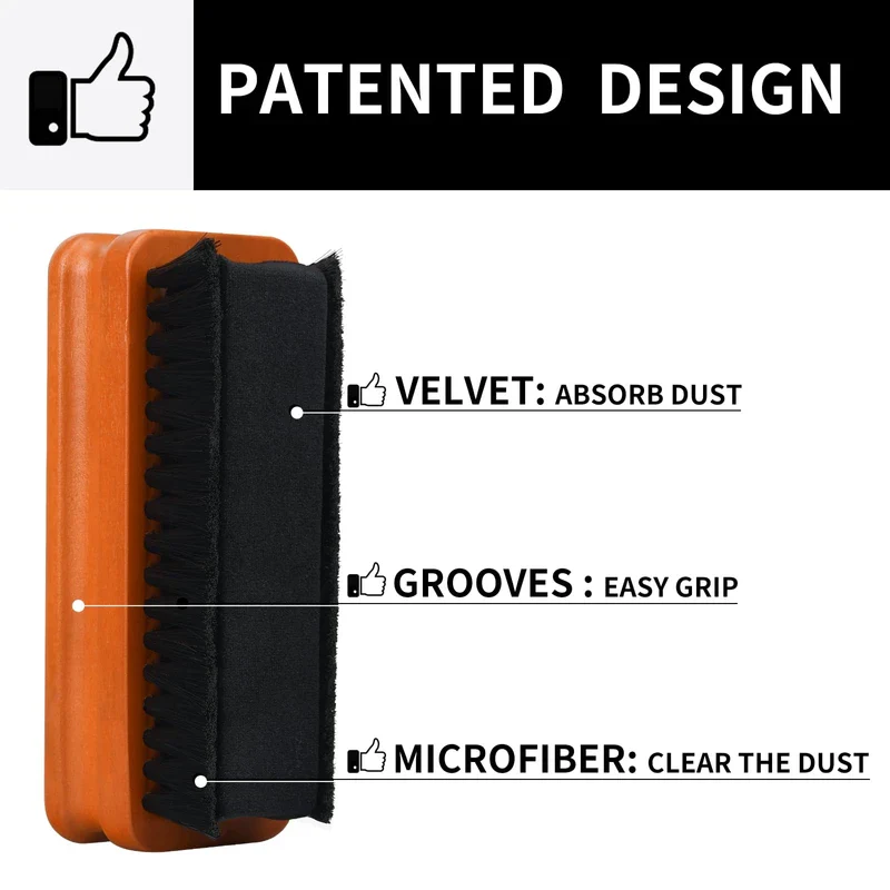 4in1 Vinyl Record Cleaner Kit, Vinyl Records Cleaning Kit for Records Albums, Includes 2in1 Velvet & Microfiber Brush, Cleaning Liquid, Duster & Turntable Stylus Brush - Image 2