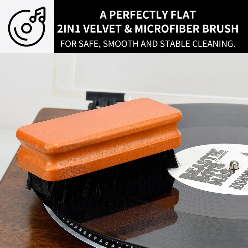 4in1 Vinyl Record Cleaner Kit, Vinyl Records Cleaning Kit for Records Albums, Includes 2in1 Velvet & Microfiber Brush, Cleaning Liquid, Duster & Turntable Stylus Brush - Image 4