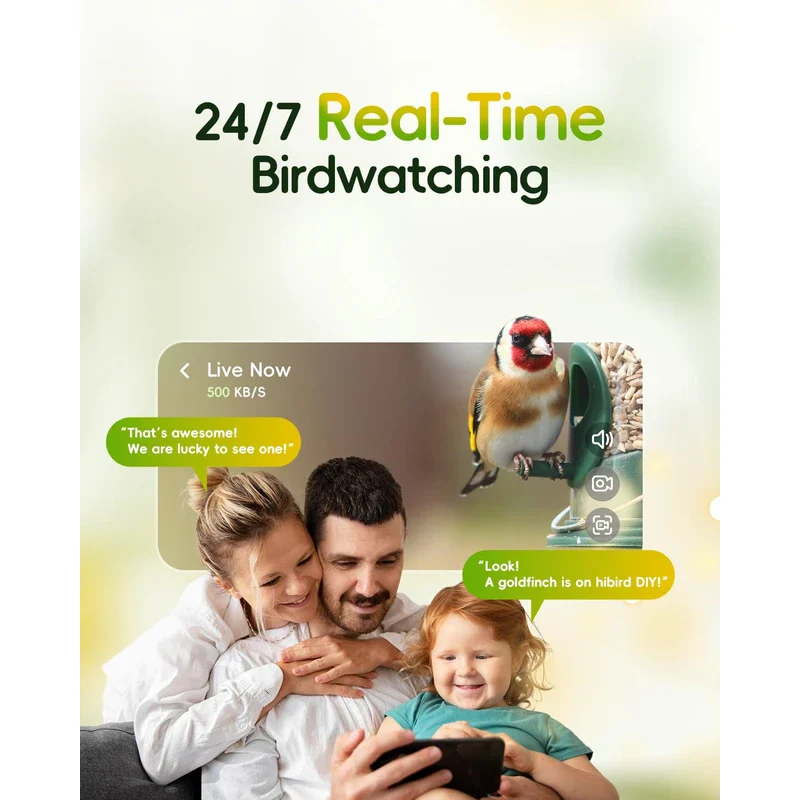 4K HD Bird Feeder with Camera Solar Powered, 2.4G/5G Dual WiFi Wireless, Auto Bird Video Capture, Instant Notifications, 360°Adjustable Bracket & 32GB EMMC, AI Identify 10000+ Species for Bird Lover - Image 4