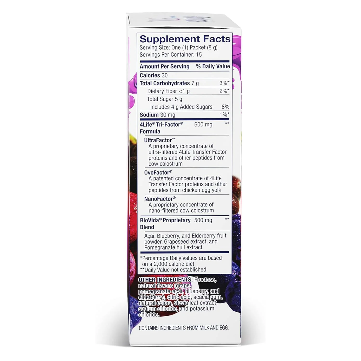 4Life Transfer Factor RioVida Stix Tri-Factor Formula, Supports Immune System with Elderberry, Blueberry, Pomegranate and Acai - 15 Packets - Image 6