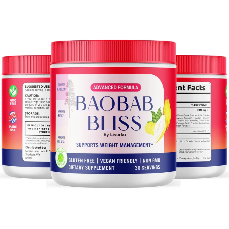(5 Pack) Baobab Bliss Powder, Baobab Bliss Organic Powder, Baobab Bliss Powder All Natural Fiber Supplement, Baobab Bliss Fruit Powder, Baobab Bliss Powder Organic Review, 150 Servings For 5 Months - Image 4