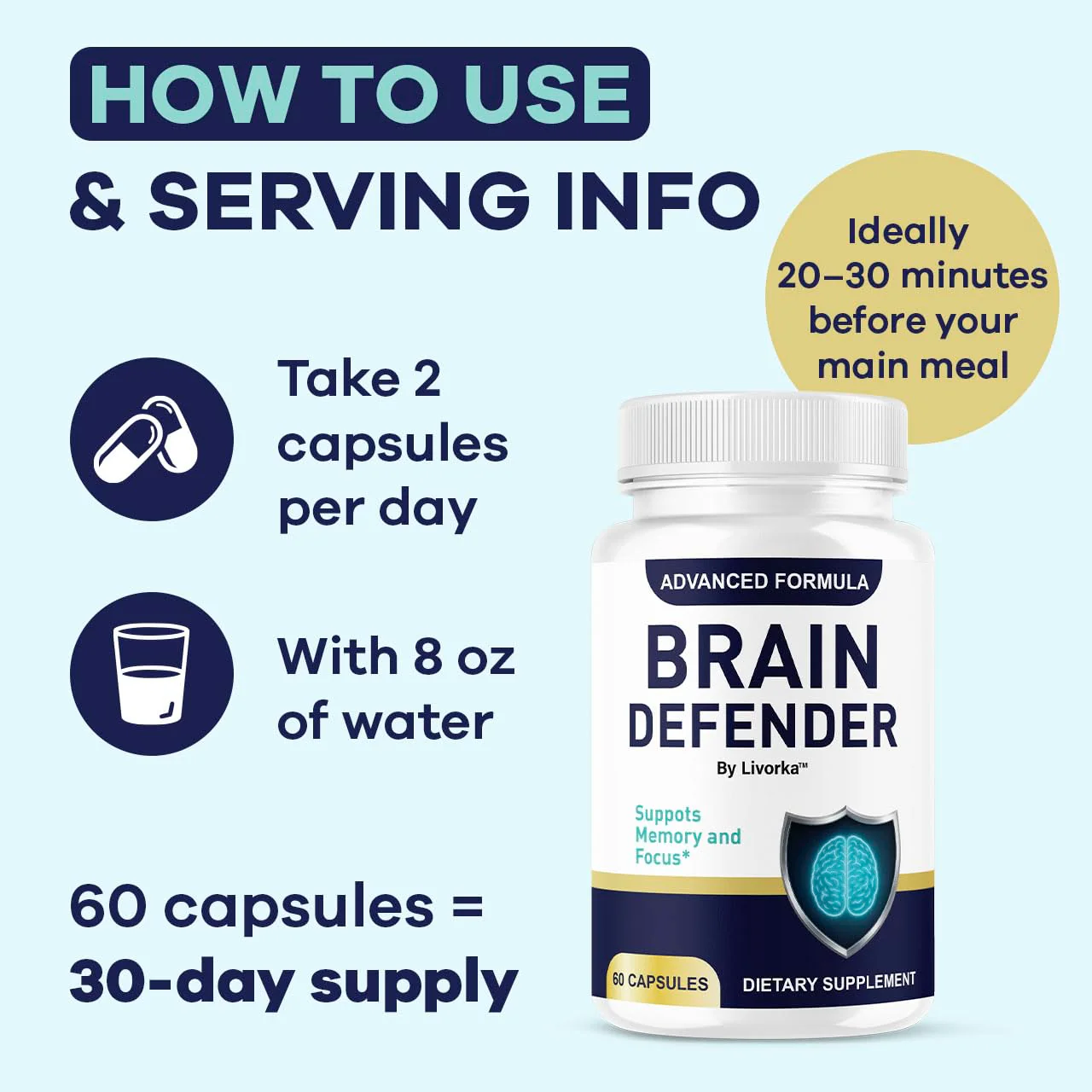 (5 Pack) Brain Defender - Official Brain Defender Supplement Advanced Pills, Natural Brain Defender Brain and Memory Support, Brain Defender Health & Wellness Multivitamin, 300 Capsules for 5 Months - Image 7