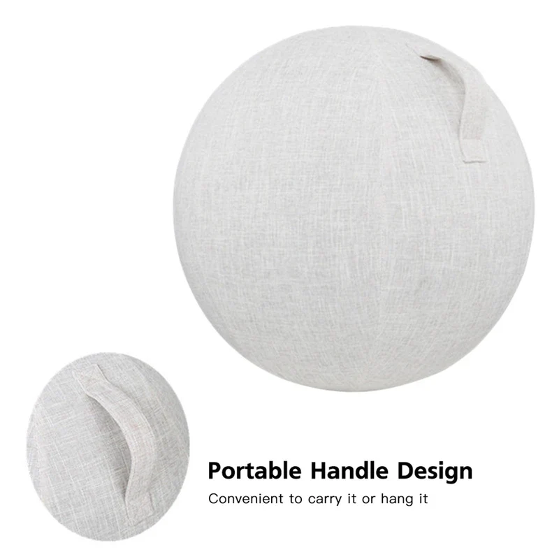 55cm/65cm/75cm Cotton+Linen Protective Yoga Ball Cover Exercise Ball Protection Skin Wrap Accessory - Image 4