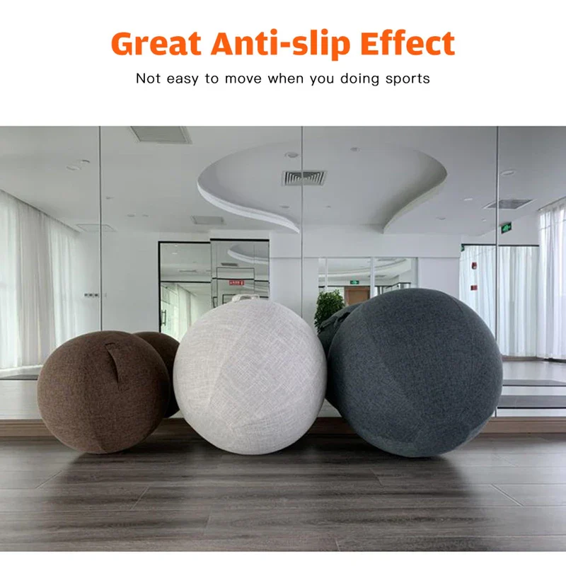 55cm/65cm/75cm Cotton+Linen Protective Yoga Ball Cover Exercise Ball Protection Skin Wrap Accessory - Image 7
