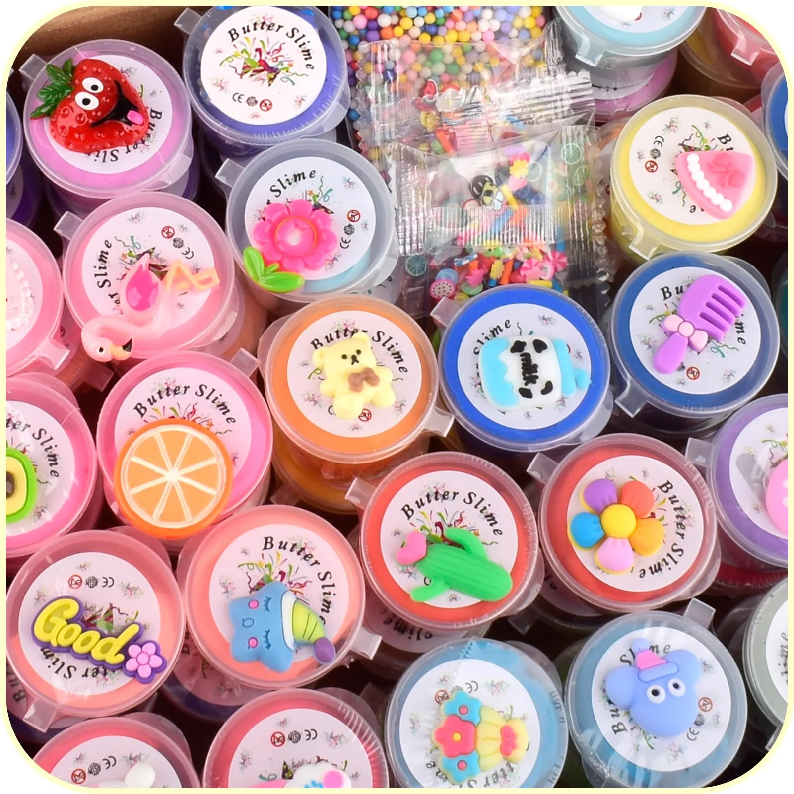 58 Pack Mini Slime kit,Butter Slime Party Favors, Slime Bulk Toy for Classroom Prizes, Christmas Stocking Stuffers, Goodie Bag Stuffers for Kids Boys Girls, Ideal Birthday Easter Filling Gifts - Image 2