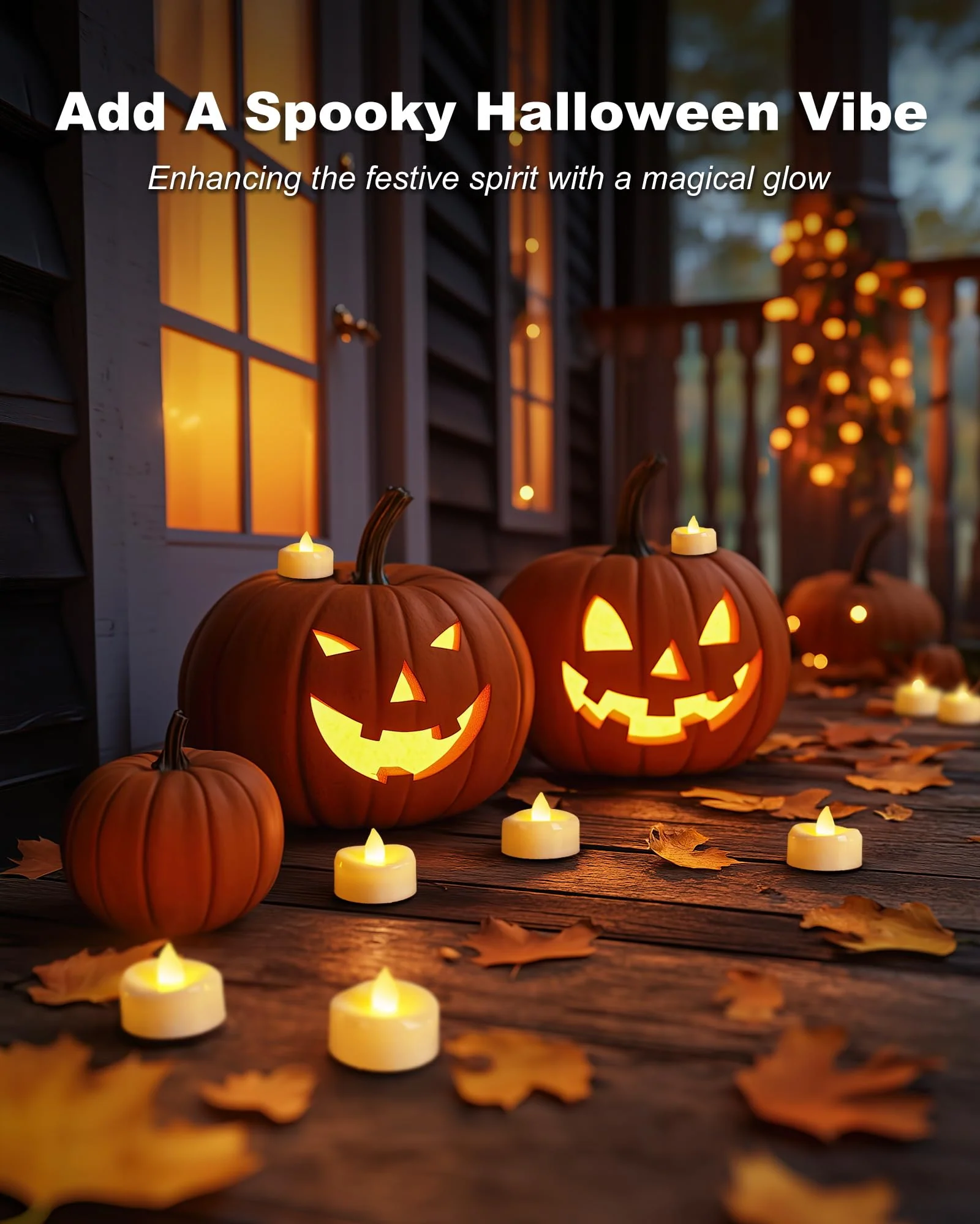 5plots Flameless Candles, 100 Pack LED Tea Lights Candles Battery Operated, Electric Tea Lights, Flameless Tealight Candles for Halloween Diwali Fall Christmas Wedding - Image 5