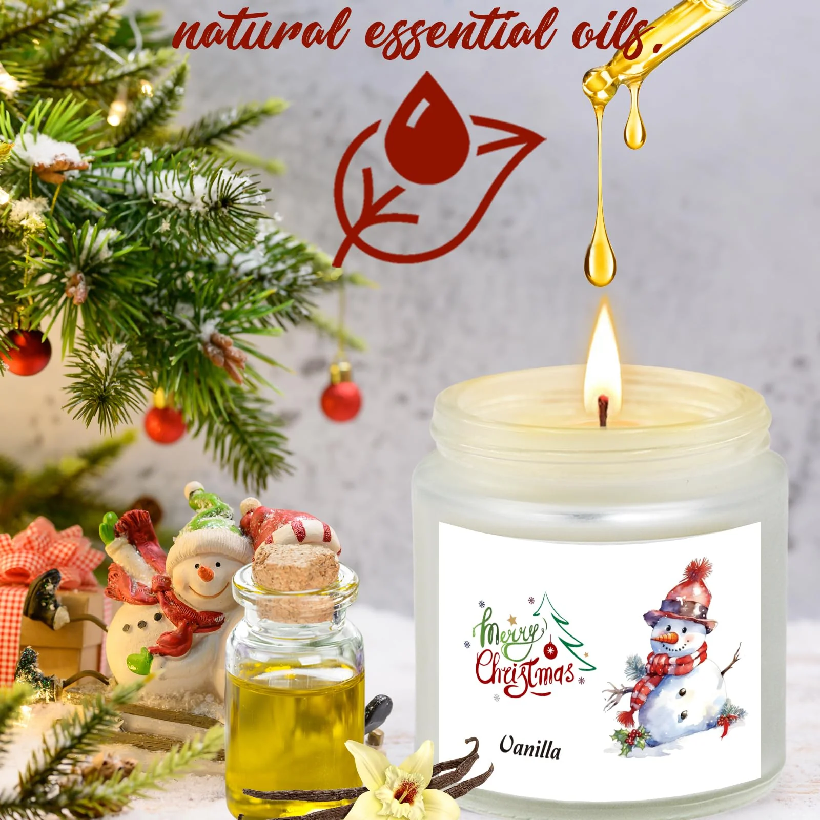 6 Pack Christmas Candles Set, Christmas Candles for Home Scented, Winter Holiday, Natural Soy Wax Jar Aromatherapy Candle Gifts Stocking Stuffers for Women Men Adult - Image 8