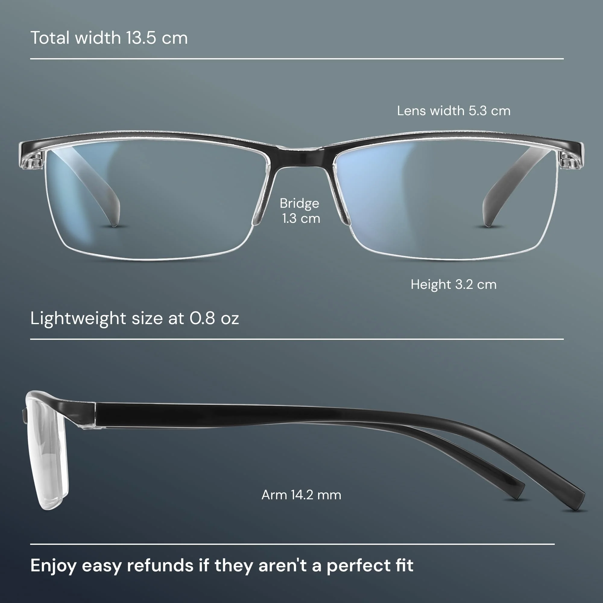 6 pack Executive Style Reading Glasses Men - Durable Readers with 99% Blue Light Blocking - Comfortable Fit with TR90 Frames - Image 6