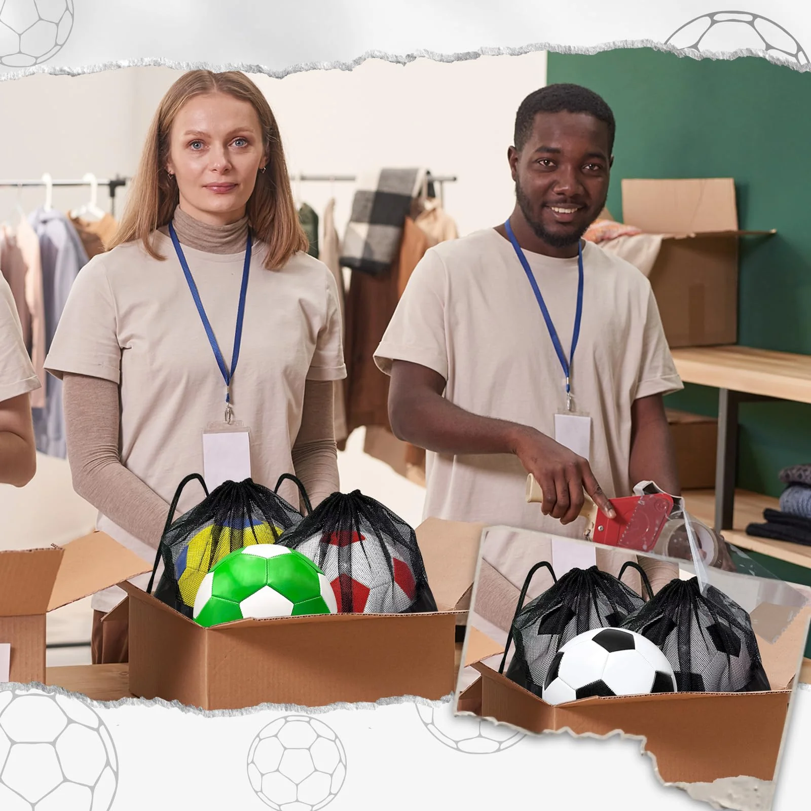 6 Pack Operation Deflated Christmas Soccer Ball with Pump for Child,Items Bulk Deals Soccer Balls,Classic Soccer Balls Size 5 with Mesh Sport Bag Pump Needle for Shoebox Gift Fillers Charity Donations - Image 4