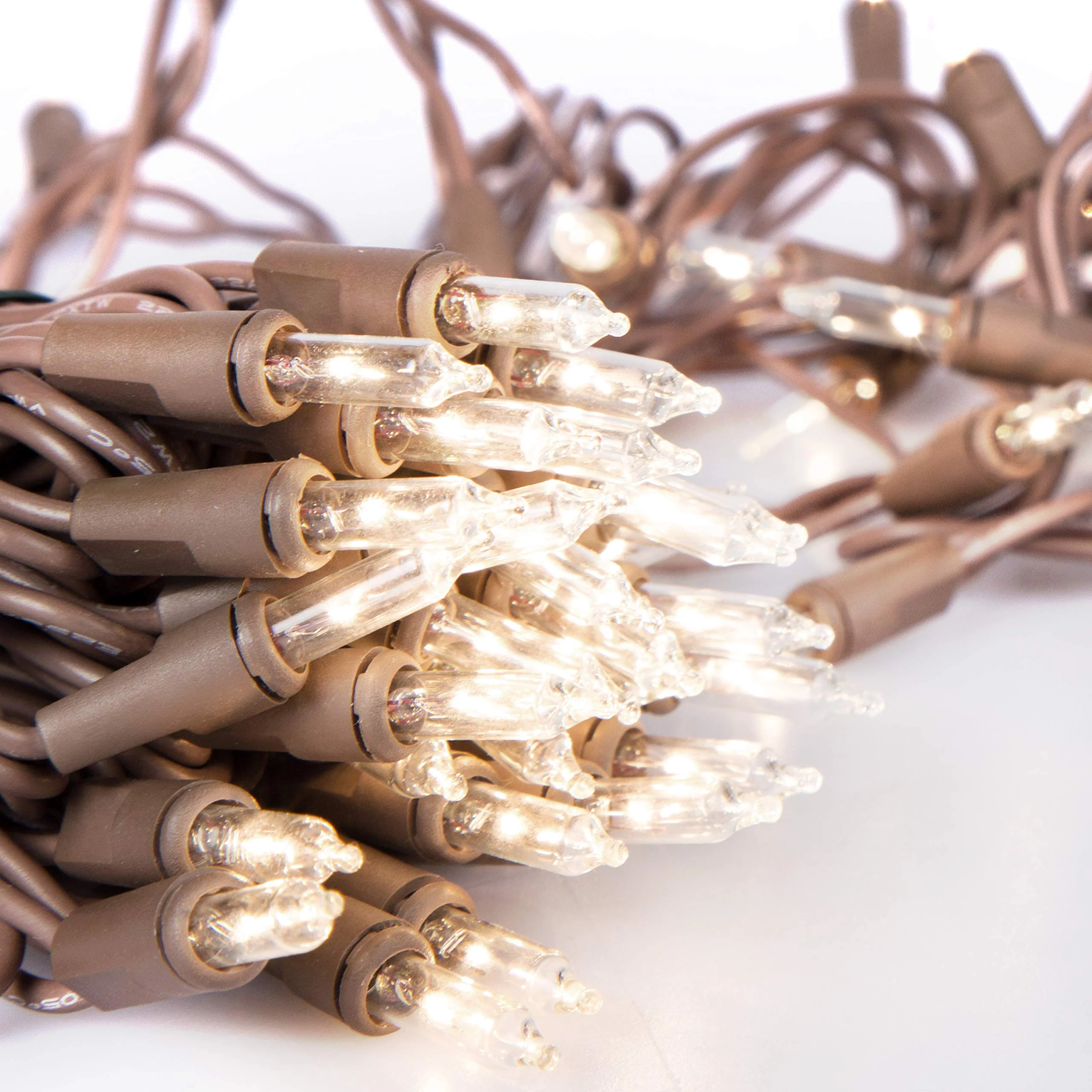 612 Vermont 100 Clear Mini Christmas String Lights on Brown Wire Cord, UL Approved for Indoor/Outdoor Use, 18 Foot of Lighted Length, 20 Foot of Total Length (Pack of 2) - Image 3