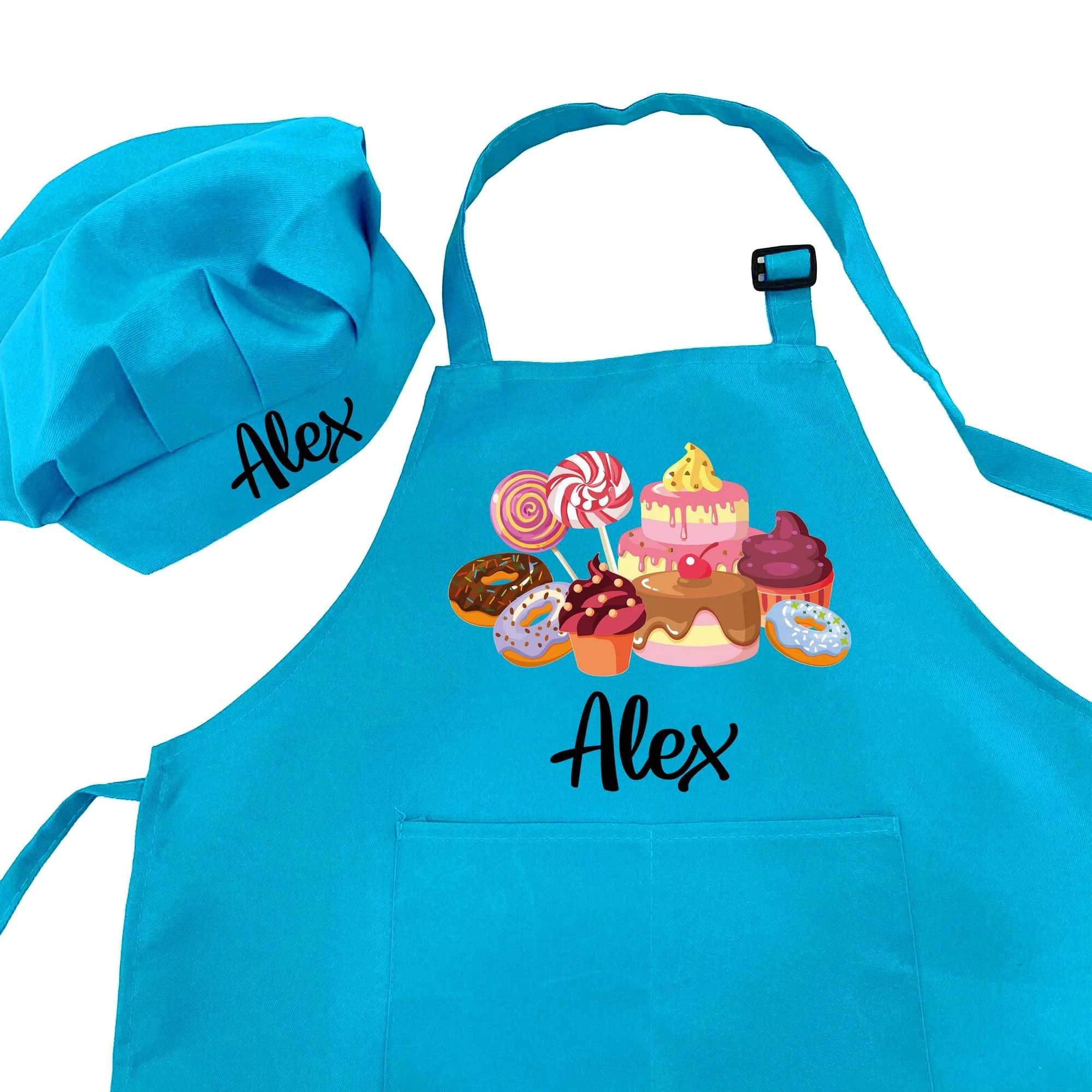 7th Hill Personalized Kids Apron for Cooking, Custom Kid Apron with Chef Hat, Toddler Cooking Apron for Girls and Boys, Baking & Painting Apron, Christmas Gift For Children - Image 3