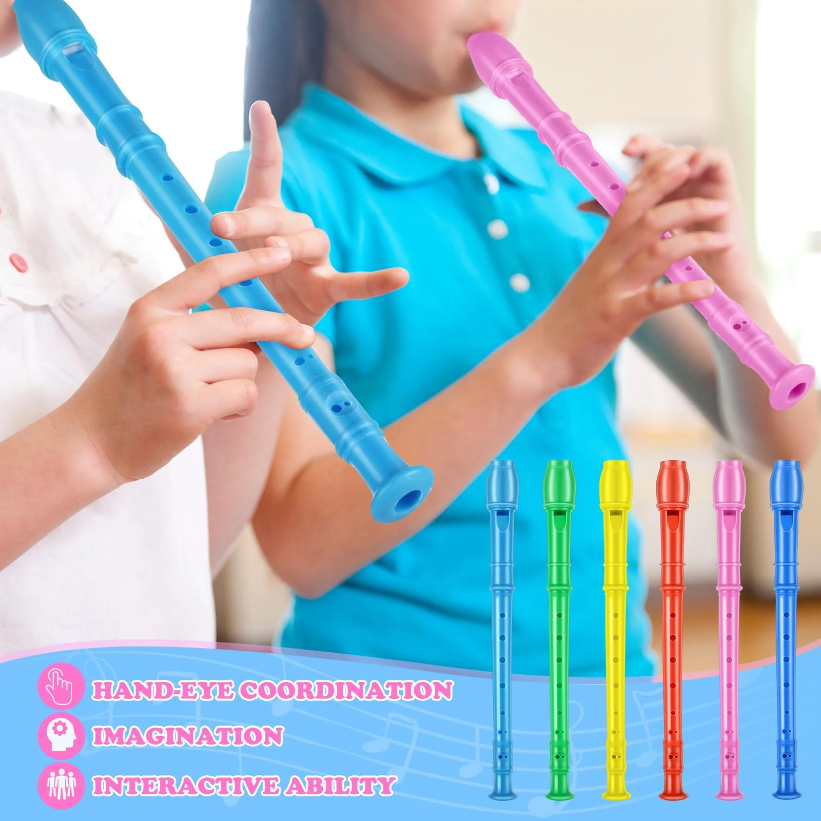 8 Hole Soprano Recorders Descant Flute Bulk With Cleaning Rod German Style for Back to School Gift Christmas Shoebox Supplies Musical Instruments Party Favor (24 Pack) - Image 5