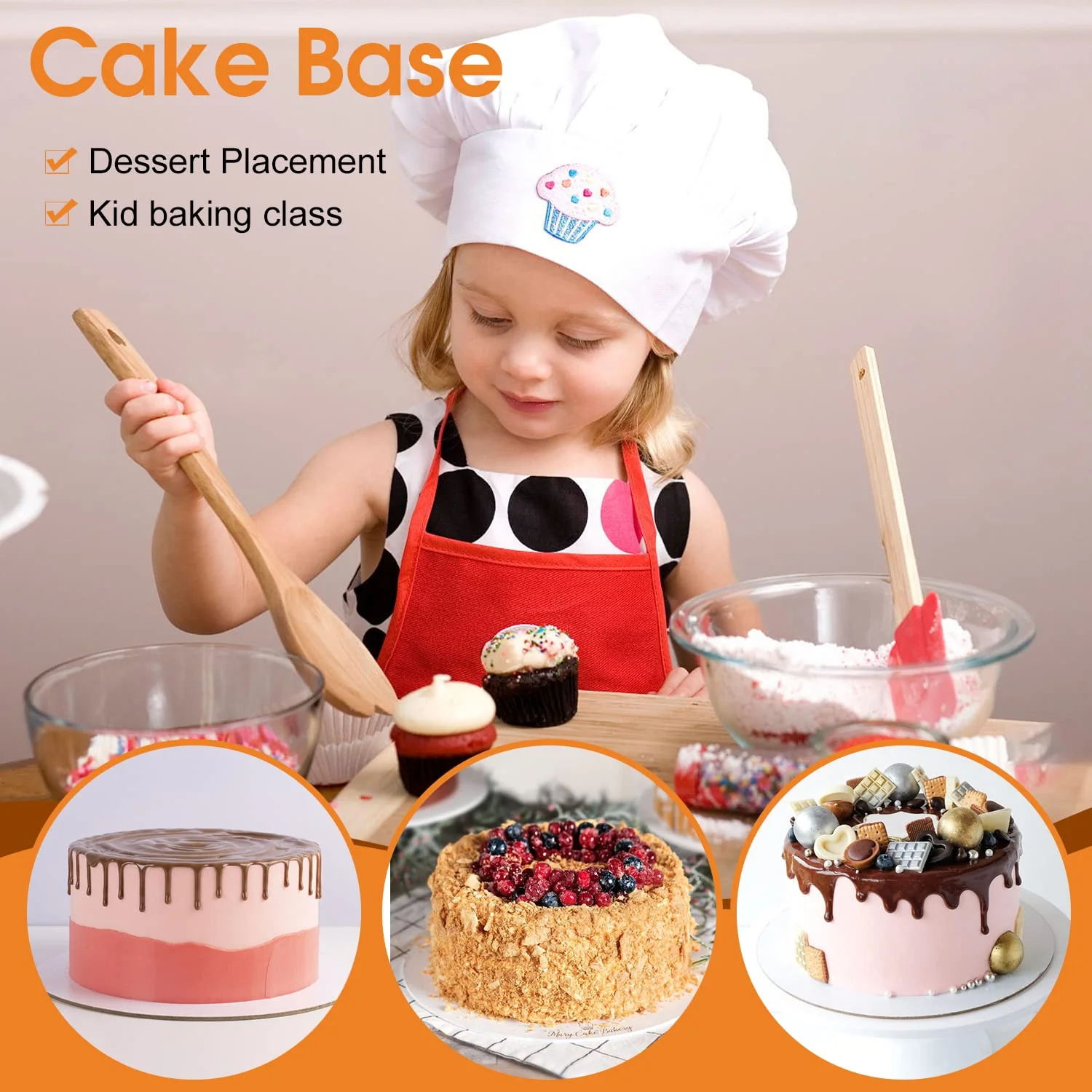 80-Pack Cake Boards 10 inch Round White Cake Circles Rounds Base Food-Grade Cardboard Cake Board for Cakes, Christmas, Bread, Desserts(Thin and strong) - Image 3