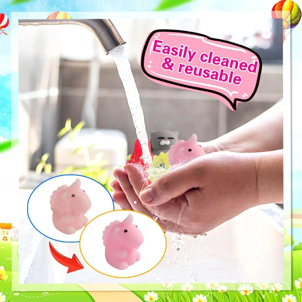 80Pcs Party Favors for Kids 4-8, Kawaii Squishies Mochi Squishy Toy Bulk Fidget Sensory Toys Birthday Gifts for Boys Girls Goodie Bag Christmas Stocking Stuffers Treasure Box Classroom Prizes - Image 4
