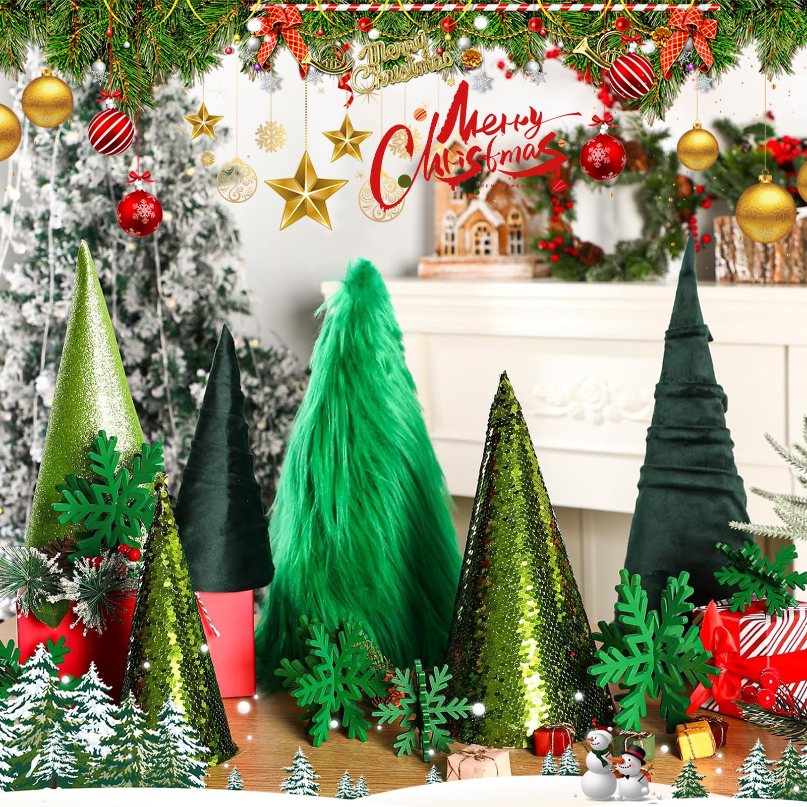 9 Pcs Paper Mache Cones Open Bottom 13.8x5 in, 10x4 in, 5.9x2.75 in, Extra Thick Cardboard Cones for Crafts Paper Cones for Christmas Gnomes Christmas Tree DIY Projects and Decorations - Image 3