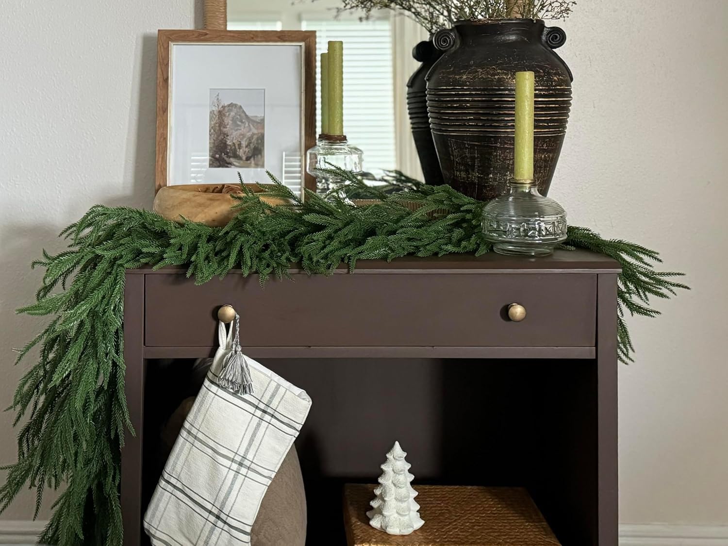 9FT Christmas Garlands Norfolk Pine Garland Real Touch Artificial Faux Greenery Garland for Holiday Indoor Outdoor Decor - Image 2