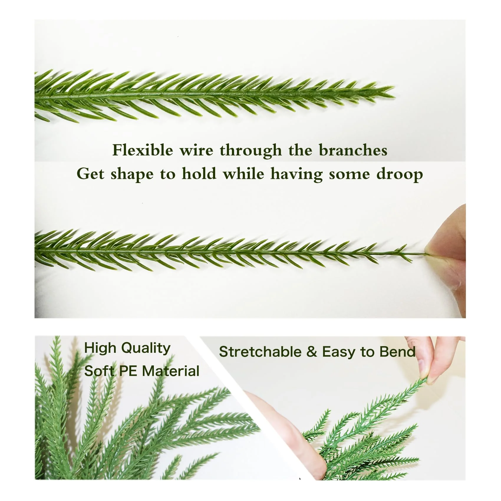 9FT Christmas Garlands Norfolk Pine Garland Real Touch Artificial Faux Greenery Garland for Holiday Indoor Outdoor Decor - Image 7