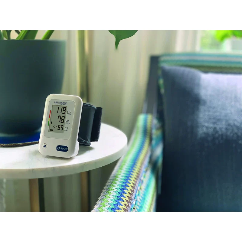 A&D Medical LifeSource ESSENTIAL Wrist Blood Pressure Monitor with AFib Indicator (13.5-21.5 cm/5.3-8.5" Range Cuff) One Click Operation with Easy To Read Precise Illuminated Readings - Image 2