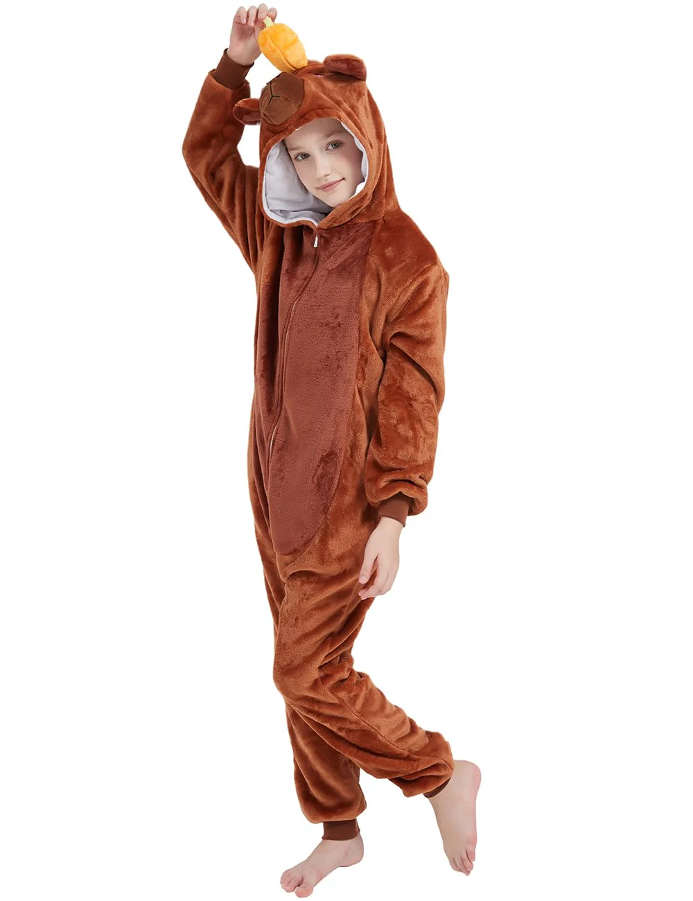 ABENCA Capybara Onesie Kids Costume Animal Girls One Piece Pajamas Cosplay Halloween Christmas.130 - Image 3