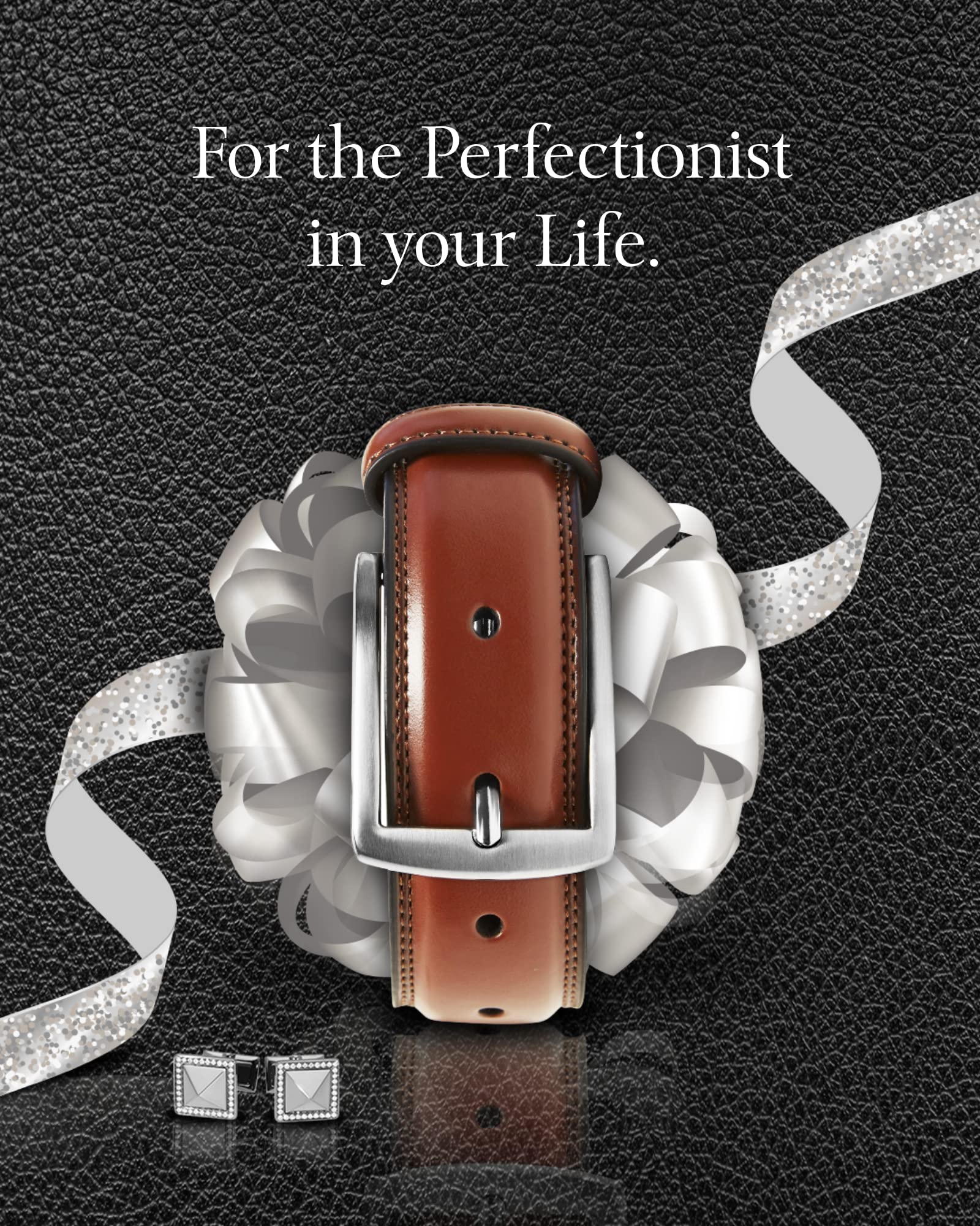 Access Denied Genuine Leather Dress Belts For Men - Mens Belt For Suits, Jeans, Uniform Brown Belt - Designed in the USA - Holiday Christmas Gifts For Men - Image 3