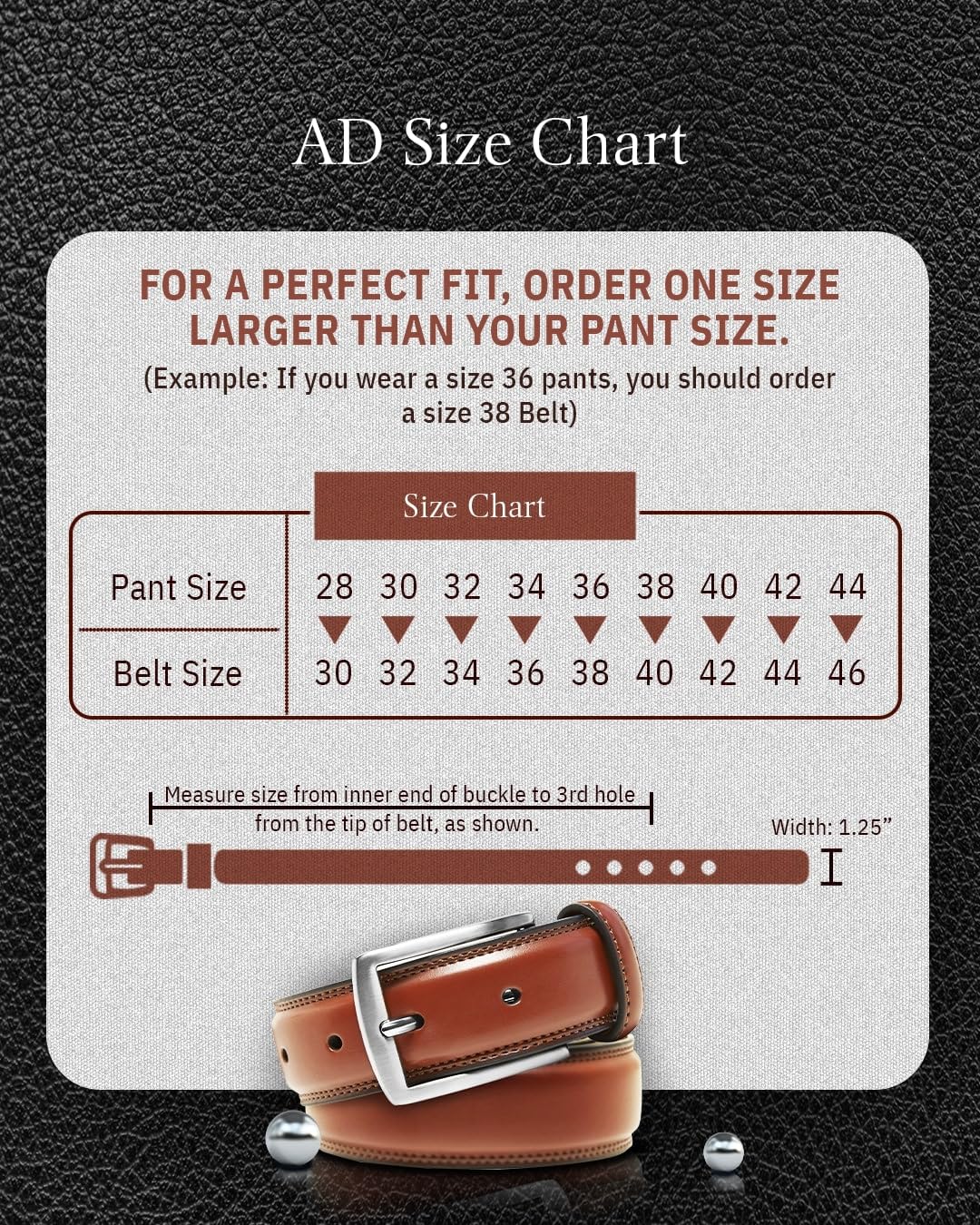 Access Denied Genuine Leather Dress Belts For Men - Mens Belt For Suits, Jeans, Uniform Brown Belt - Designed in the USA - Holiday Christmas Gifts For Men - Image 6