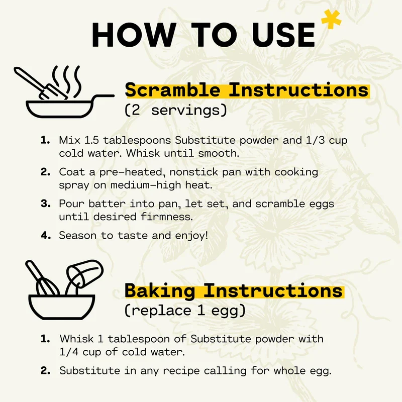 AcreMade Plant-Based Egg Substitute, Dry Powder, Shelf Stable, Vegan, Gluten Free, Soy-Free, Low Sodium, Non-GMO, Natural Egg Replacer, 3 Grams Pea Protein Per Serving (1 pack (5.6 oz)) - Image 4