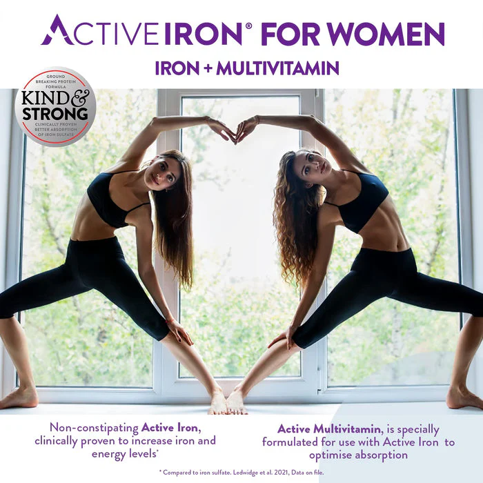 Active Iron for Women, Non-Constipating, 30 Active Iron High Potency Capsules with 30 Multivitamin Tablets, Helps Strengthen Your Immune System - Image 3