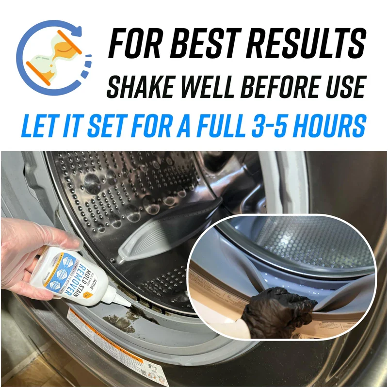 ACTIVE Mold Stain Remover Gel Cleaner - ACTIVE Heavy Duty Stain Cleaner for Front Loader Washing Machine Seal, Bathroom Grout, Shower, Caulk - Front Load Washer Cleaning Solution - 7 Fl Oz - Image 4