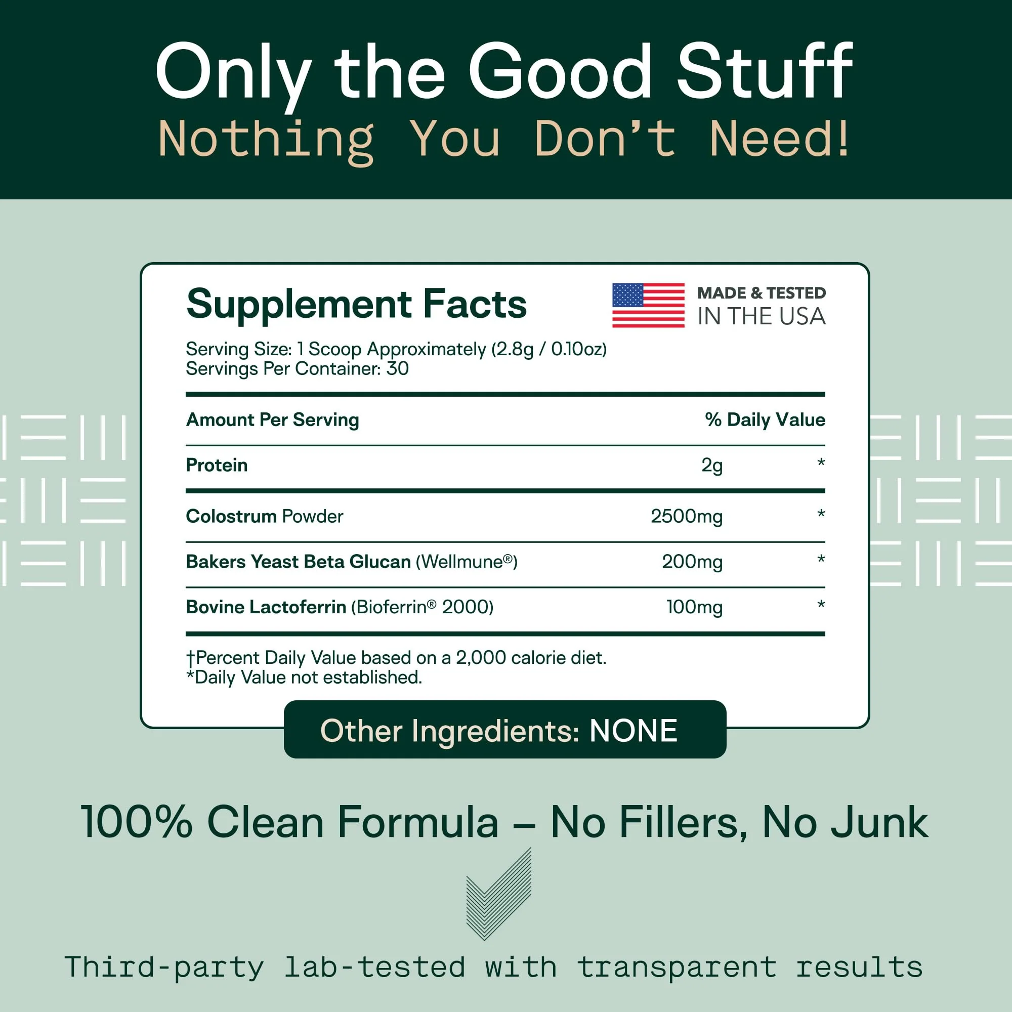 Adapt Naturals Colostrum Supplement with Lactoferrin & Beta-Glucan, Bio-Avail Grass Fed Bovine Colostrum Powder for Gut Health, Immune Support & Vitality | Non-GMO, 2500mg, Unflavored - 30 Days Supply - Image 6