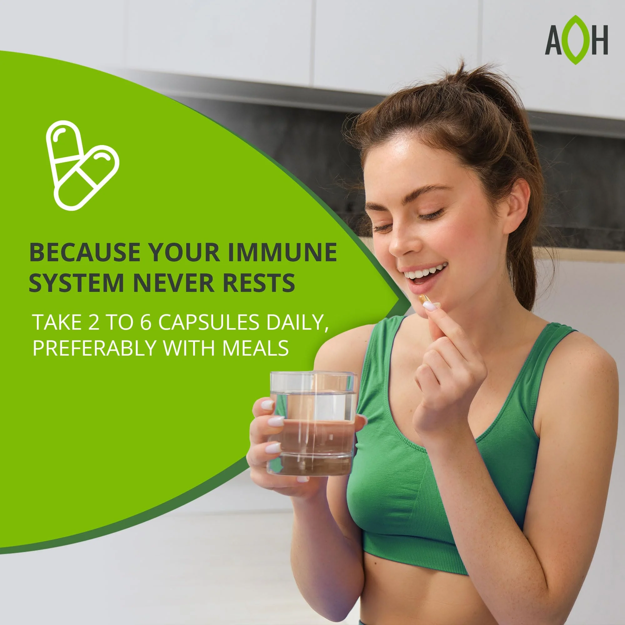 ADAPTOHEAL Immuneheal – Adaptogen, Immune System Booster Supplement with Schisandra Chinensis, Ginseng and Mushroom Extract (180 Capsules) - Image 5