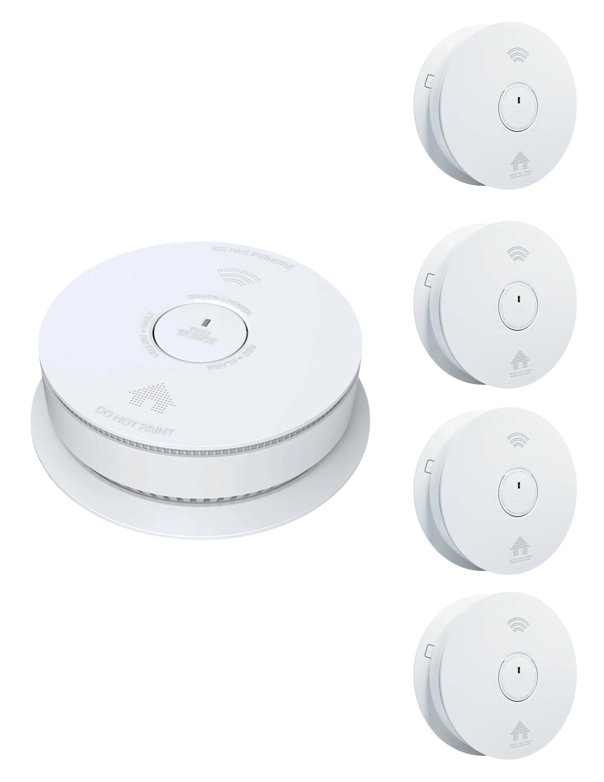 AH Lighting AH886F Combo Smoke & Carbon Monoxide Alarm, Voice Alarm System, Interconnect Hardwired, Combo Alarm, 10-Year Battery Powered, Led Warning Light Indicator (4)