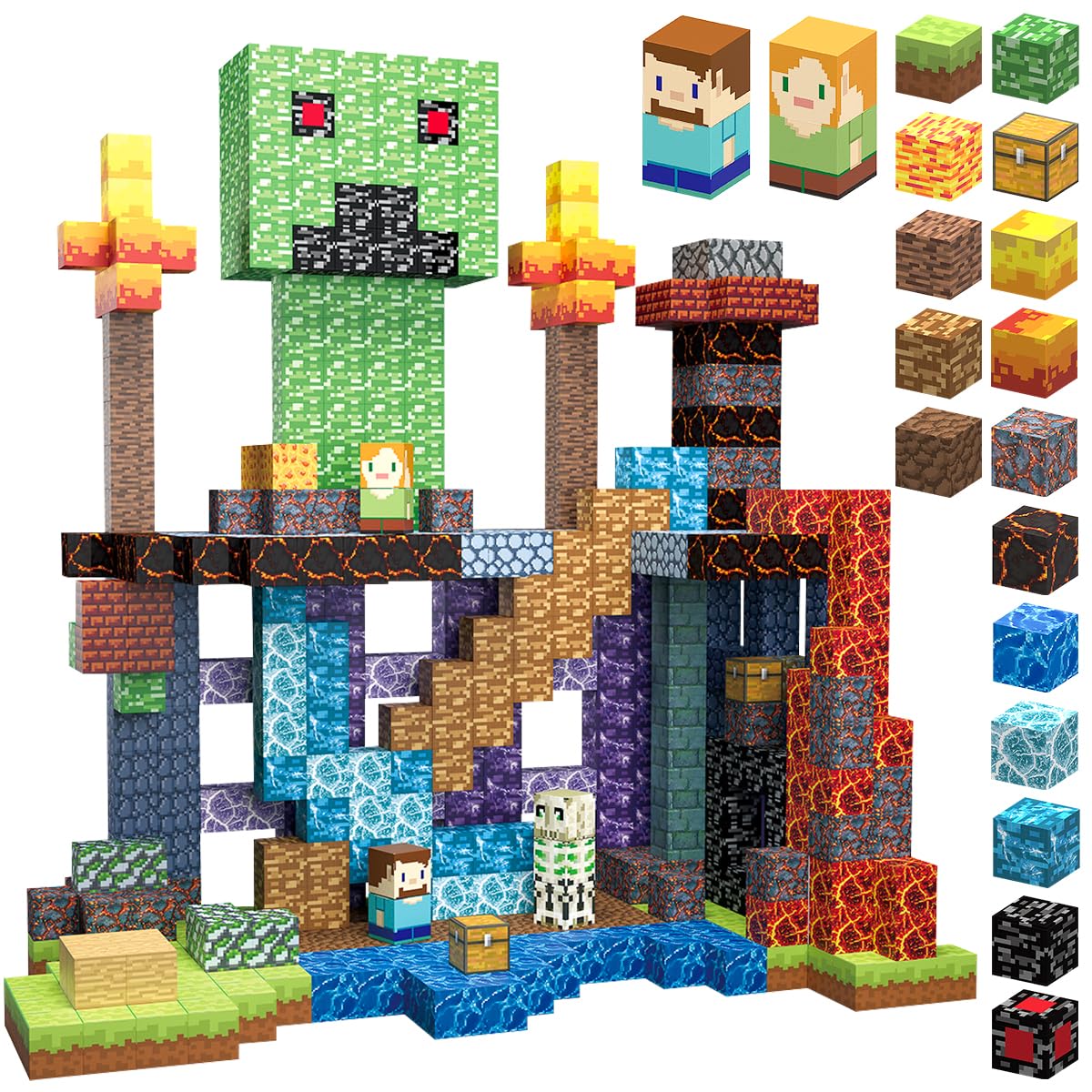 AIDYVOI 160 PCS Magnetic Blocks Building Toys, Build 3D Magnetic Building Blocks Set for Kids Ages 3+, Magnet Blocks STEM Sensory Educational Christmas Birthday Gifts Construction Toys