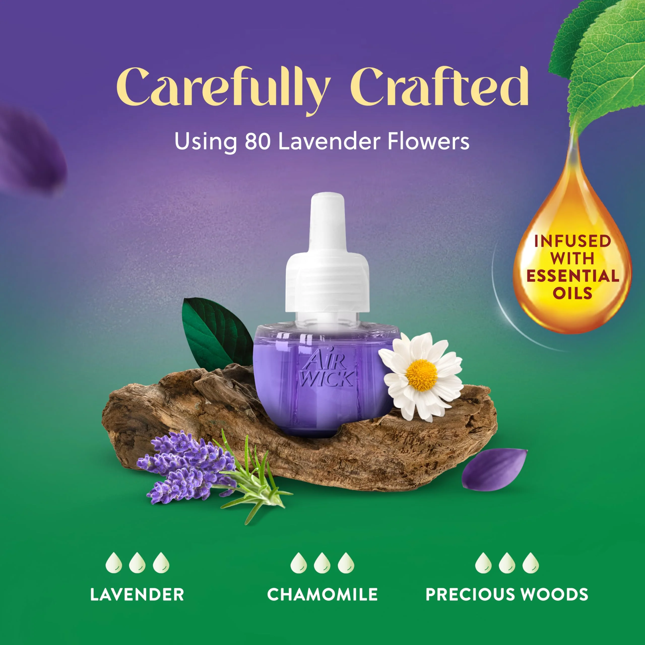 Air Wick Plug in Scented Oil Refill, 10ct, Lavender & Chamomile, Air Freshener, Essential Oils, Eco Friendly - Image 8