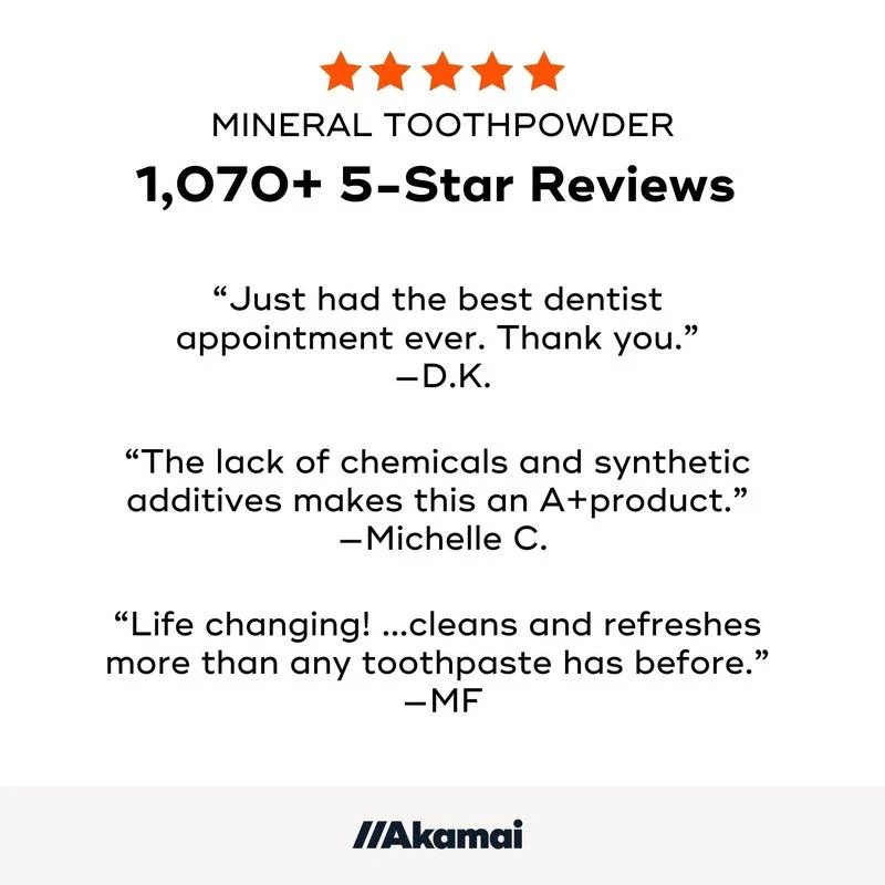 Akamai Mineral Toothpowder Remineralizes, Natural Ingredients for Oral Health - SELECT: Glass Jar (2mo supply) - Image 7