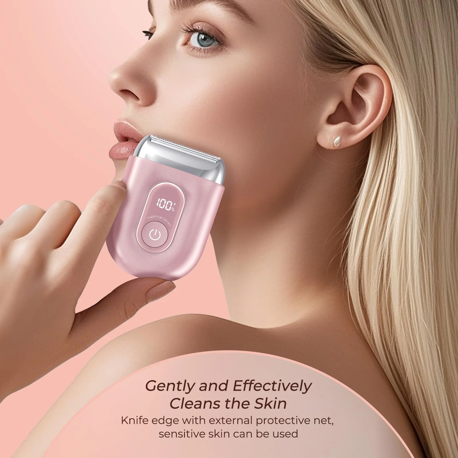 Akunbem Electric Razor for Women - Mini Bikini Trimmer - Shaver for Pubic, Legs, Arm & Body - Painless Hair Removal Device - Cordless Wet & Dry Use - Image 6