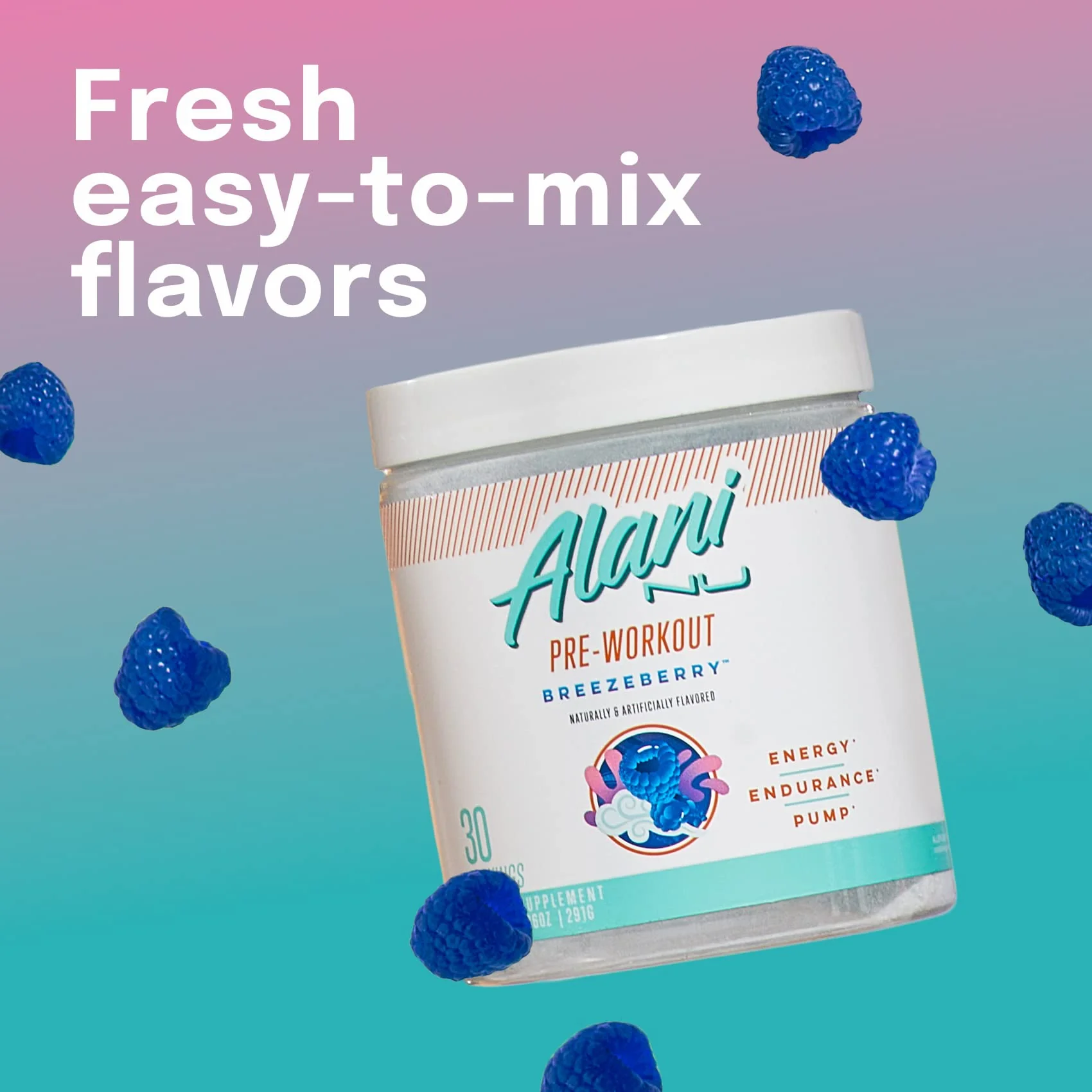 Alani Nu Pre Workout Powder BREEZEBERRY, Amino Energy Boost, Endurance Supplement, Sugar Free, 200mg Caffeine, L-Theanine, Beta-Alanine, L-Citrulline, 30 Servings - Image 4