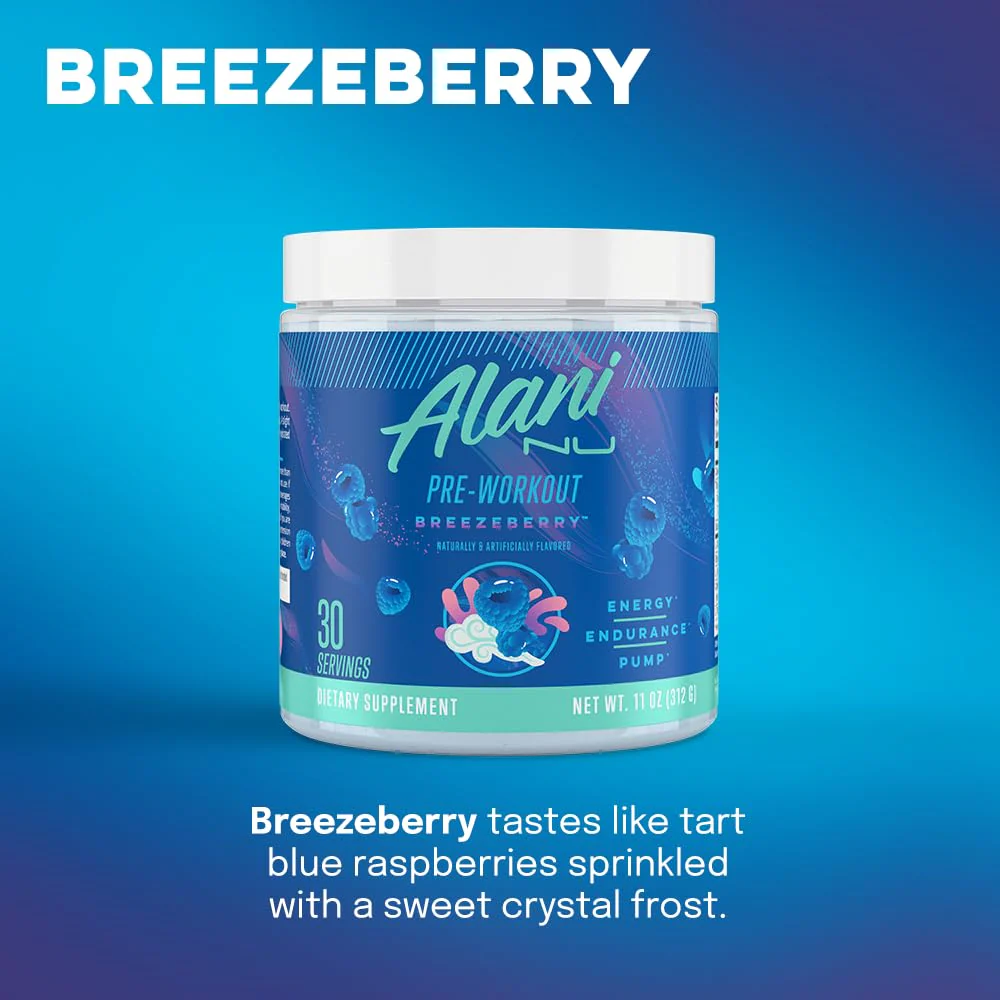 Alani Nu Pre Workout Powder BREEZEBERRY, Amino Energy Boost, Endurance Supplement, Sugar Free, 200mg Caffeine, L-Theanine, Beta-Alanine, L-Citrulline, 30 Servings - Image 6