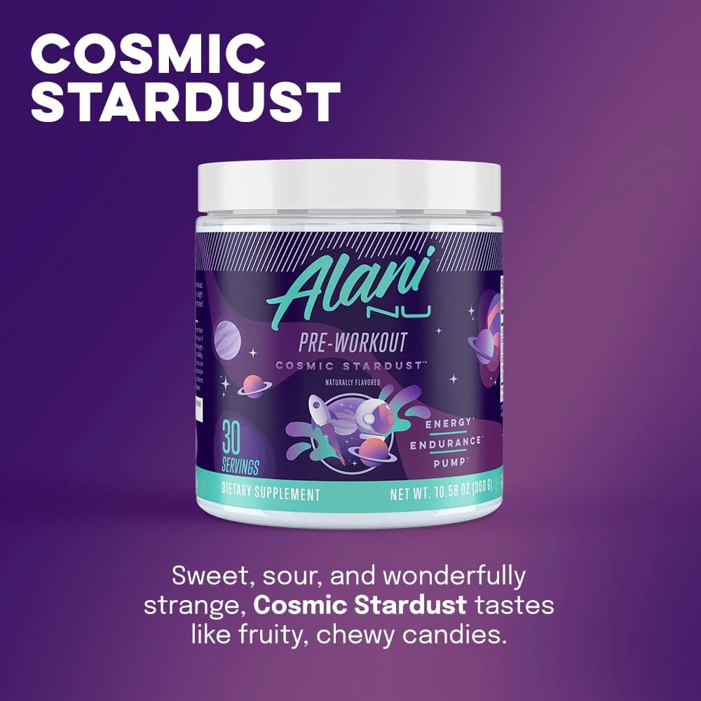 Alani Nu Pre Workout Powder Cosmic Stardust | Amino Energy Boost | Endurance Supplement | Sugar Free | 200mg Caffeine | L-Theanine, Beta-Alanine, Citrulline | 30 Servings - Image 5