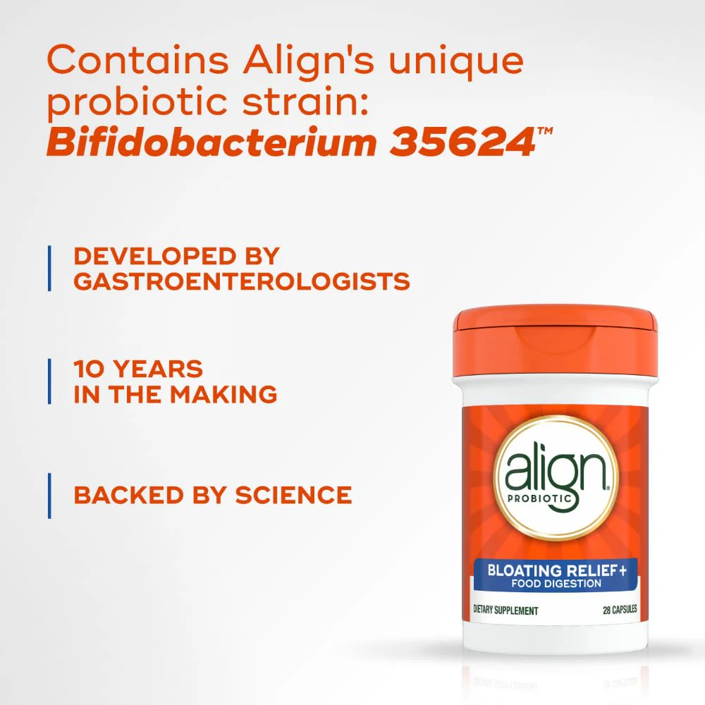 Align Probiotic Bloating Relief + Food Digestion, Probiotics for Women and Men, #1 Doctor Recommended Brand‡, Promotes Digestive Health and Helps Support the Metabolism of Food*, 28 Capsules - Image 7