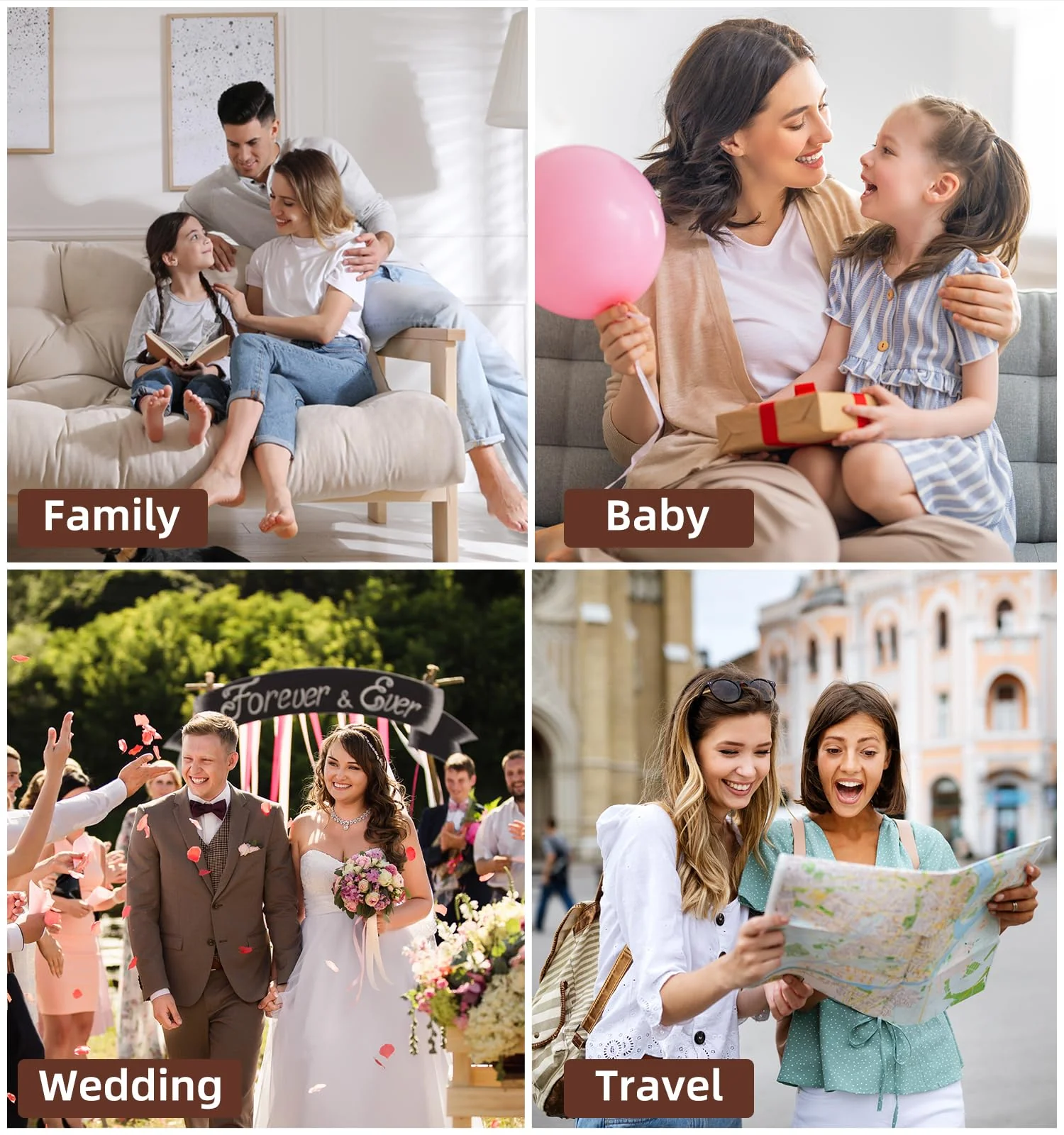 ALKALO Scrapbook Photo Album 100 Pages, 60 Pages Self Adhesive+40 Pages Kraft Paper DIY Photo Book for 2x3 3x5 4x6 5x7 Pictures, Leather Memory Book for Wedding Baby Family Travel Birthday Christmas - Image 2
