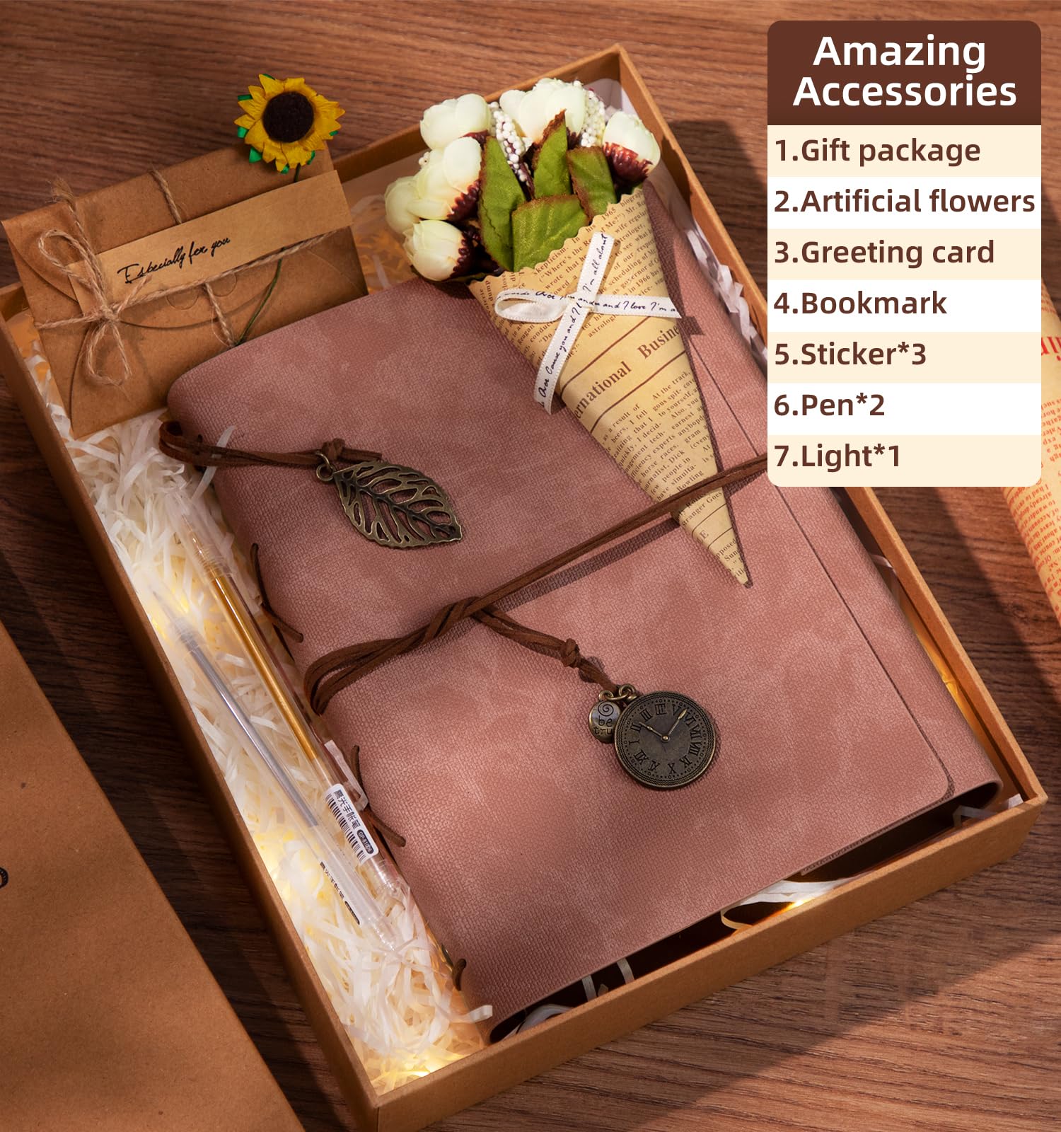ALKALO Scrapbook Photo Album 100 Pages, 60 Pages Self Adhesive+40 Pages Kraft Paper DIY Photo Book for 2x3 3x5 4x6 5x7 Pictures, Leather Memory Book for Wedding Baby Family Travel Birthday Christmas - Image 6